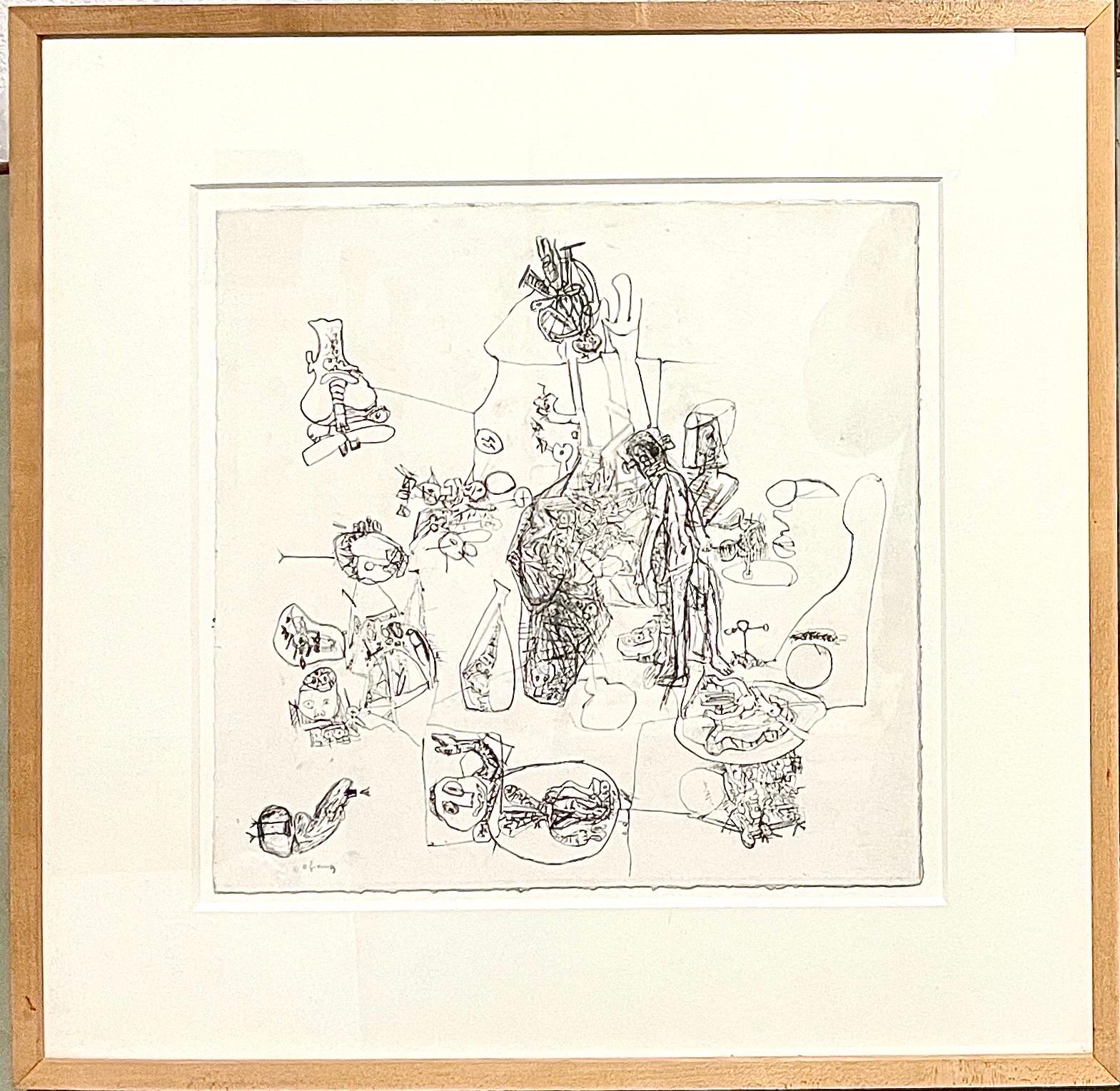 Dessin au crayon graphite néo-expressionniste allemand Erwin Pfrang Nolan Gallery NYC