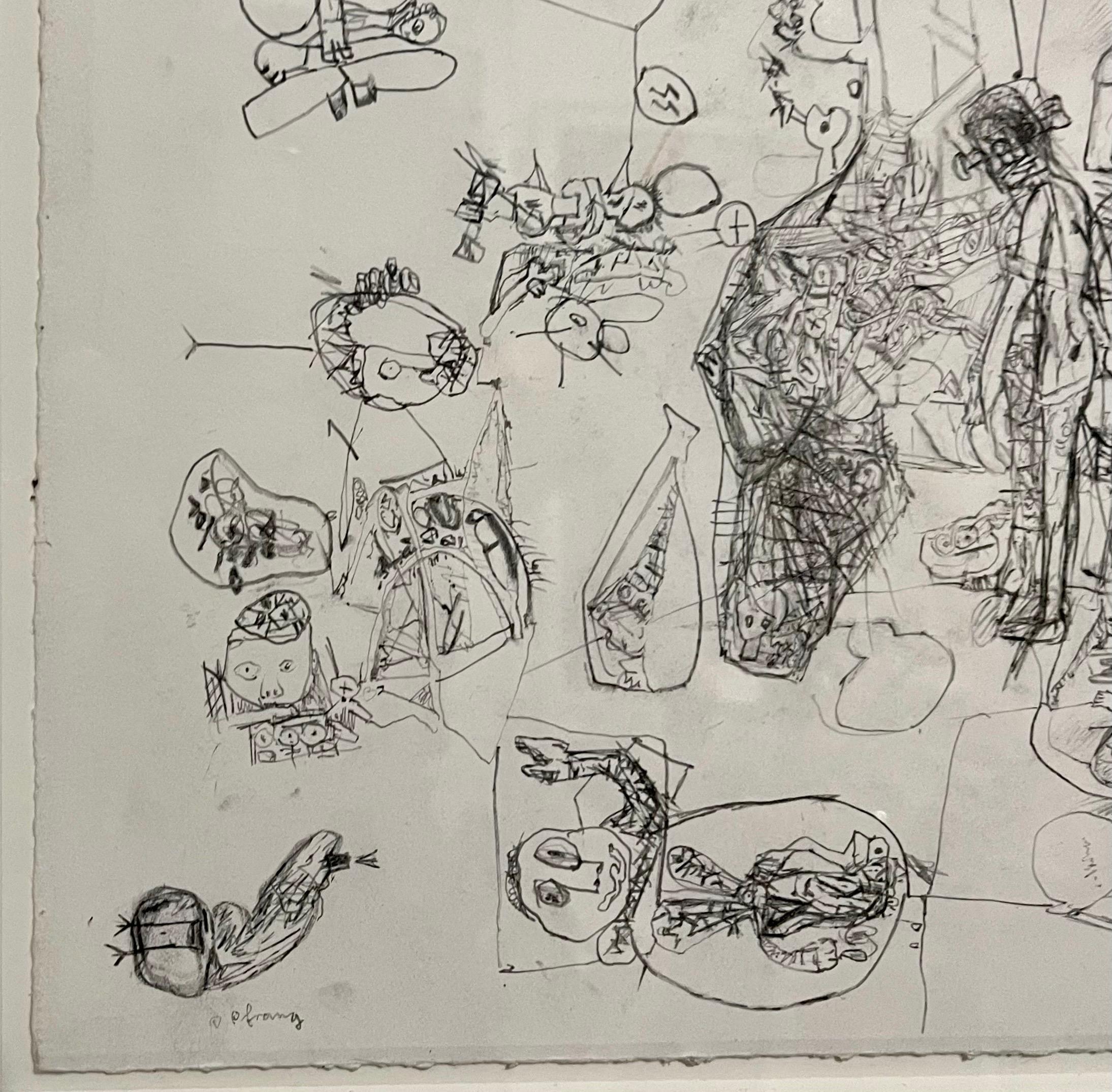 Deutscher Neo-Expressionist Graphit Bleistiftzeichnung Erwin Pfrang Nolan Gallery NYC im Angebot 3