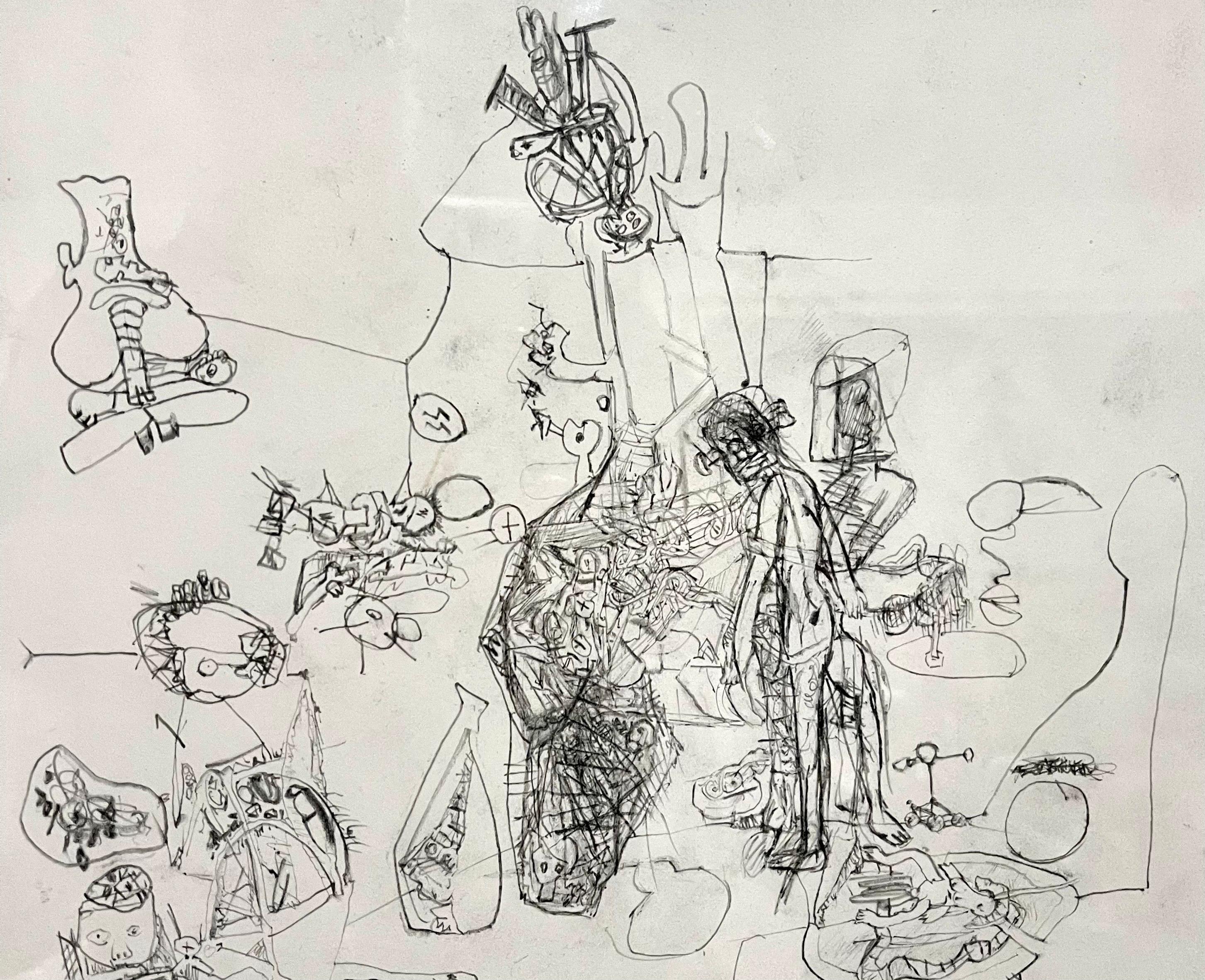 Deutscher Neo-Expressionist Graphit Bleistiftzeichnung Erwin Pfrang Nolan Gallery NYC im Angebot 4