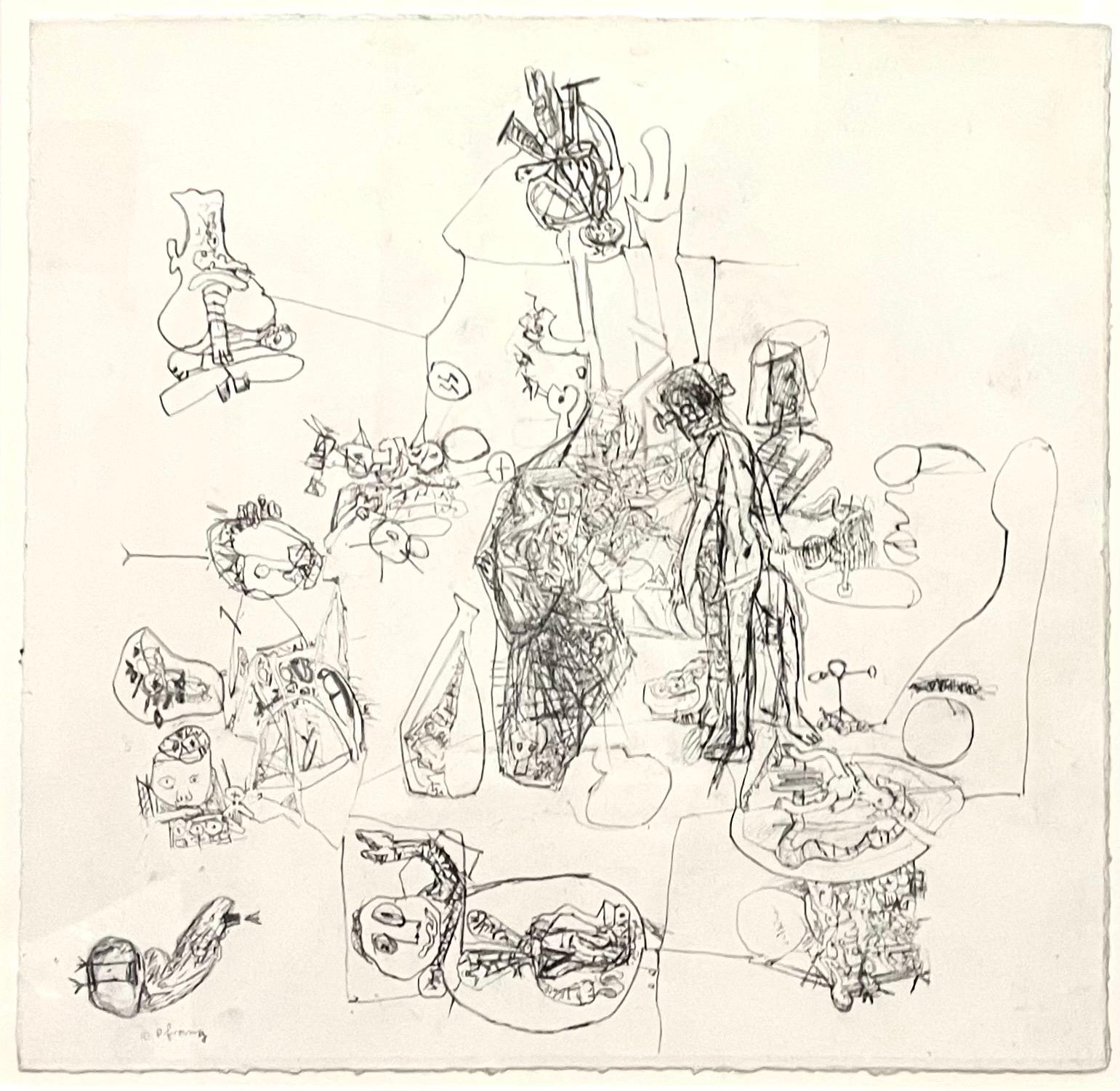 Deutscher Neo-Expressionist Graphit Bleistiftzeichnung Erwin Pfrang Nolan Gallery NYC im Angebot 6