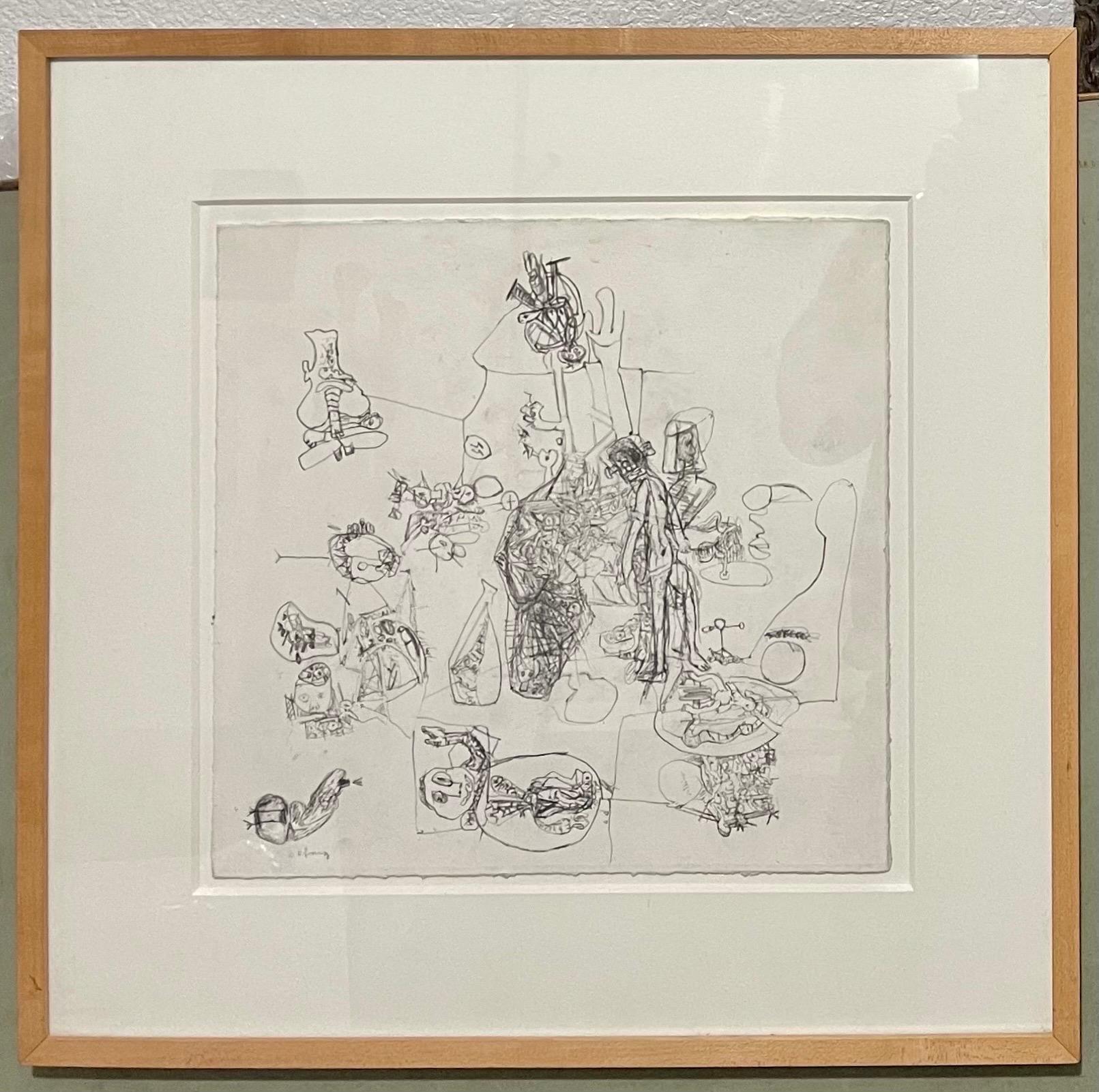 Deutscher Neo-Expressionist Graphit Bleistiftzeichnung Erwin Pfrang Nolan Gallery NYC im Angebot 8