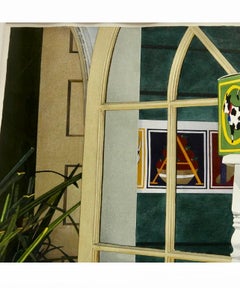 Large Photo Realist Pop Art Watercolor Painting Children's Toys Teddy Bear Block