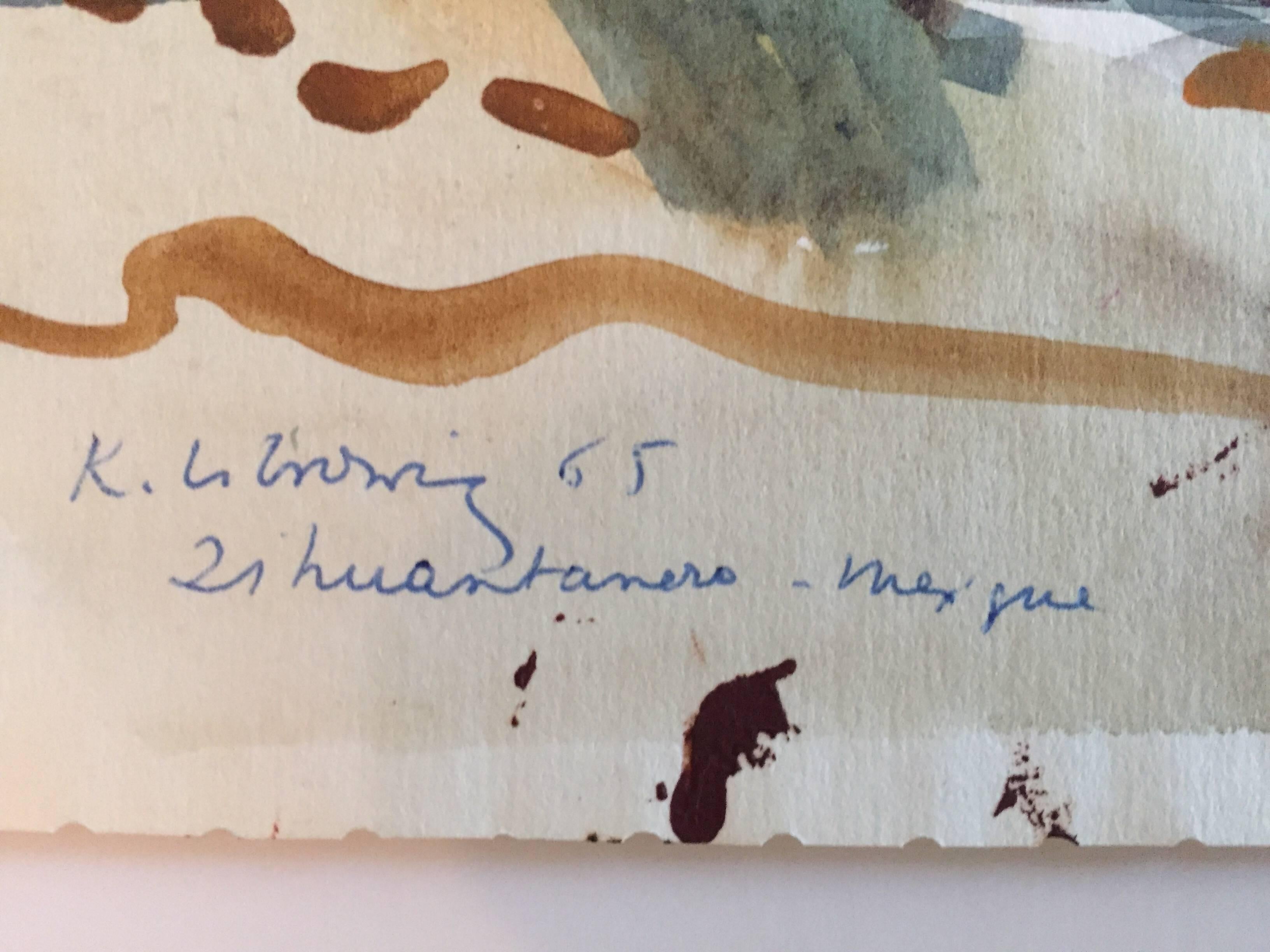 Mexican House with Porch - Art by Katherine Librowicz