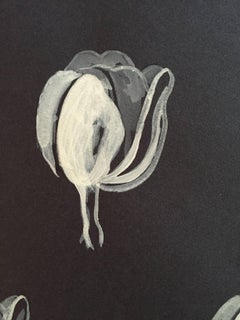 Disegno originale a pastello di fiori, modello di carta da parati e decorazione Pop Art