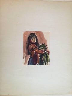 Donna con pappagallo sul braccio