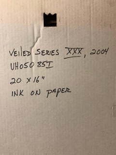 Veiled Series XXX, Abstract Expressionist Organic Drawing Watercolor Painting