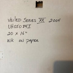 Veiled Series XX , Abstract Expressionist Organic Drawing Watercolor Painting