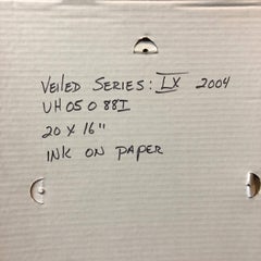 Veiled Series LX , Abstract Expressionist Organic Drawing Watercolor Painting