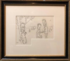 William Anthony Karikatur Zeichnung Frau mit Lollipop