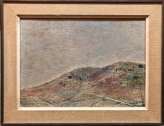 Untitled, Lonely Abstract Landscape Italian Expressionist Oil Painting
