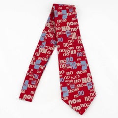 Silk Embroidered Cultural Tie No No No Wearable Art or Wall Hanging Ltd Ed.
