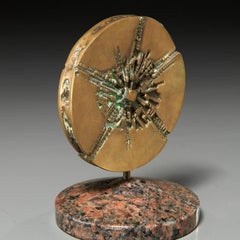 1974 (after) Arnaldo Pomodoro Abstract Bronze Sculpture Grande Disco Futuristic