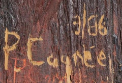 Philippe Cognee Carved Painting  Expressionist Wood Relief Sculpture African Art