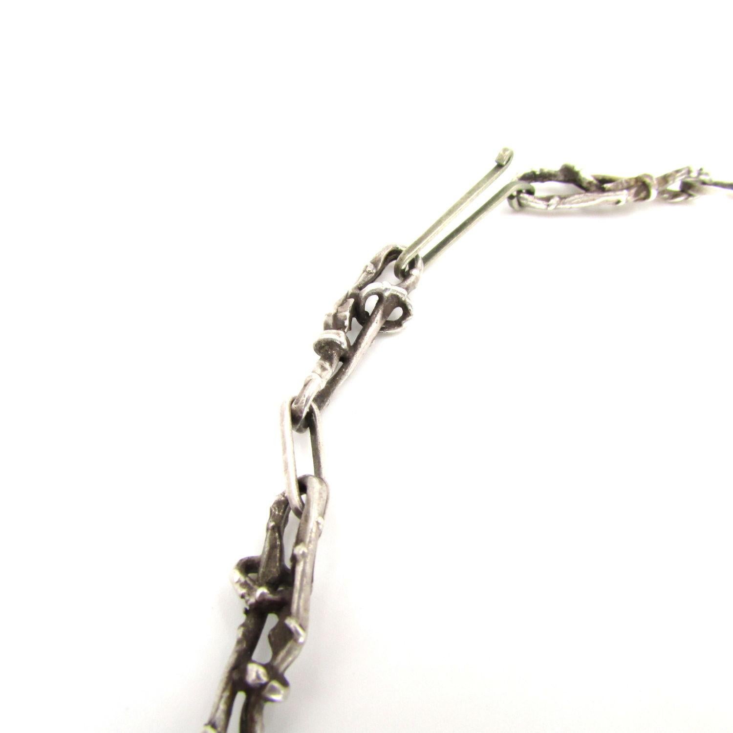 Halskette, Anhänger, Israelische Moderne Brutalistische Studio Silber Sterling, handgefertigt im Angebot 2