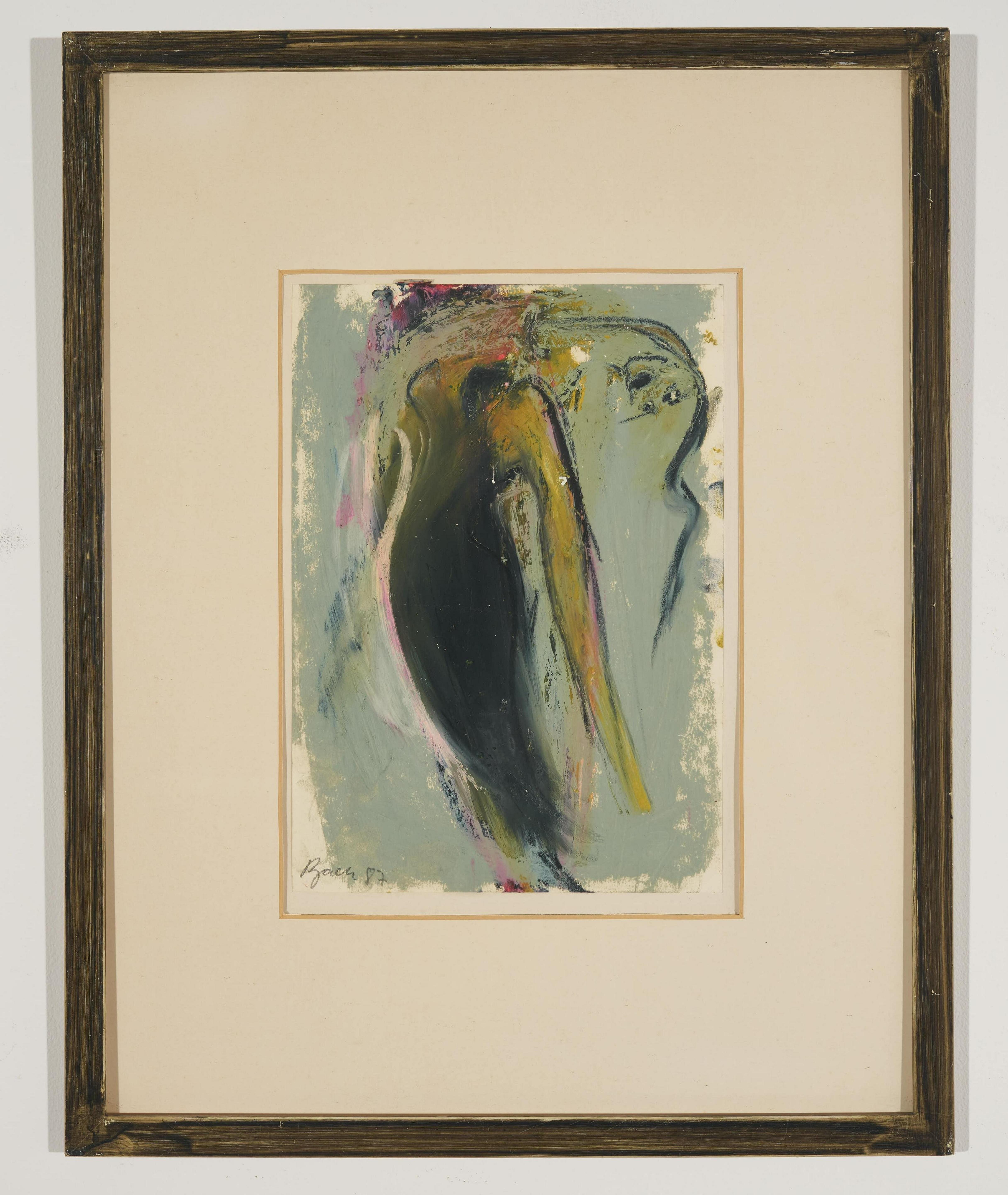 Junge Wilde, néo-expressionniste allemand, peinture abstraite à la gouache signée à la main - Painting de Elvira Bach