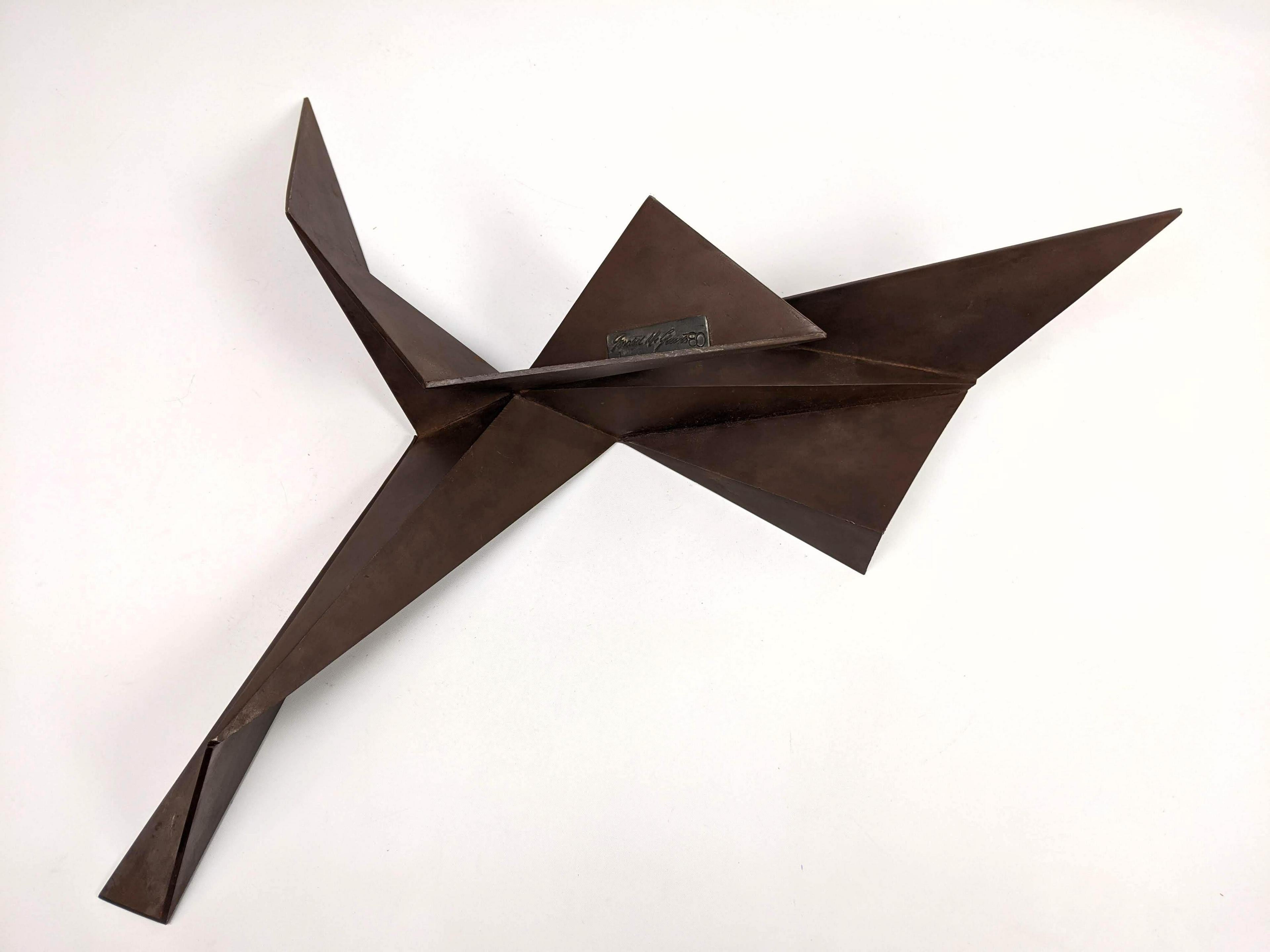 Corten Steel Abstract Geometric Folded Origami Sculpture Gerald DiGiusto  1