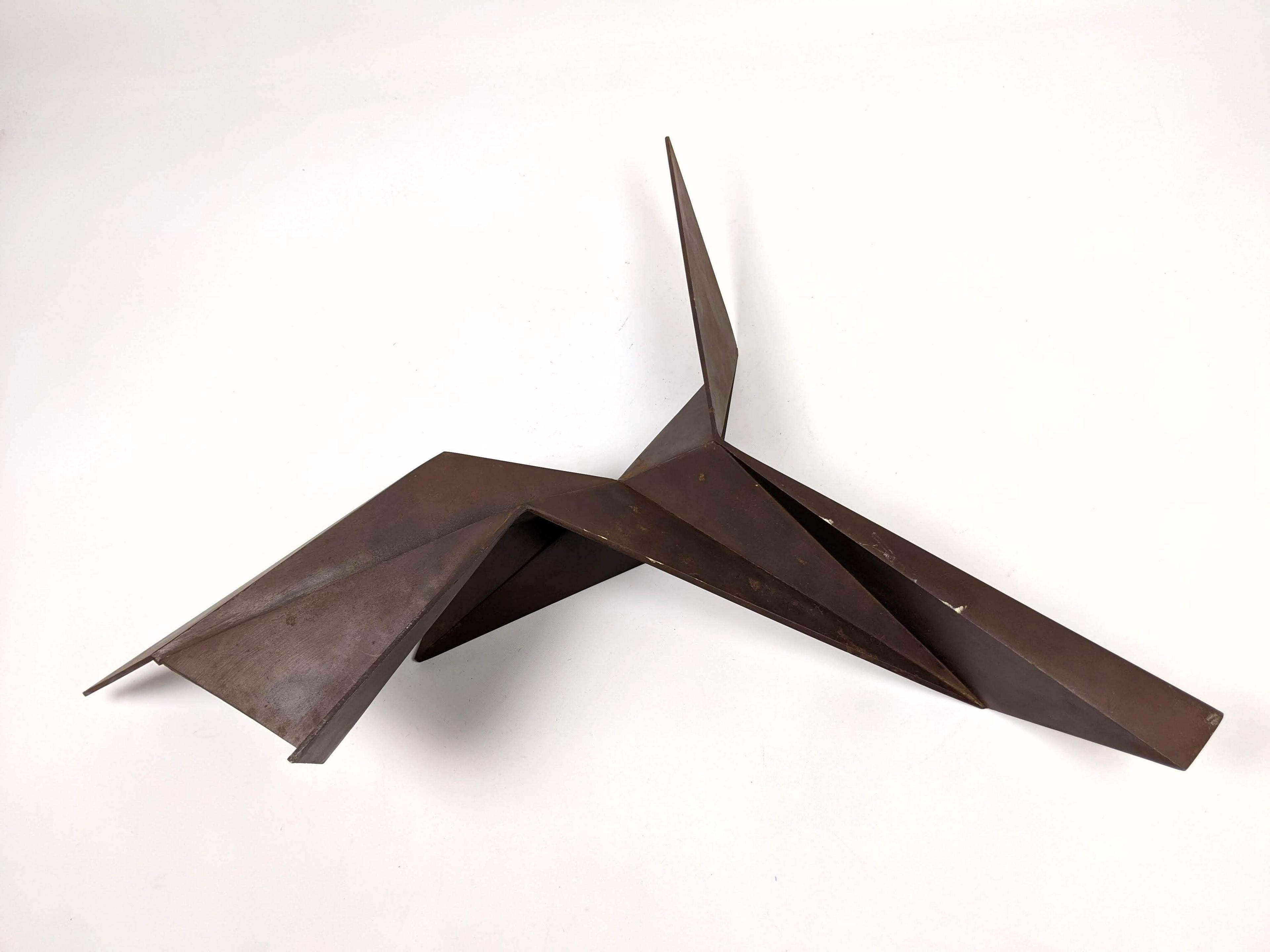 Corten Steel Abstract Geometric Folded Origami Sculpture Gerald DiGiusto  2