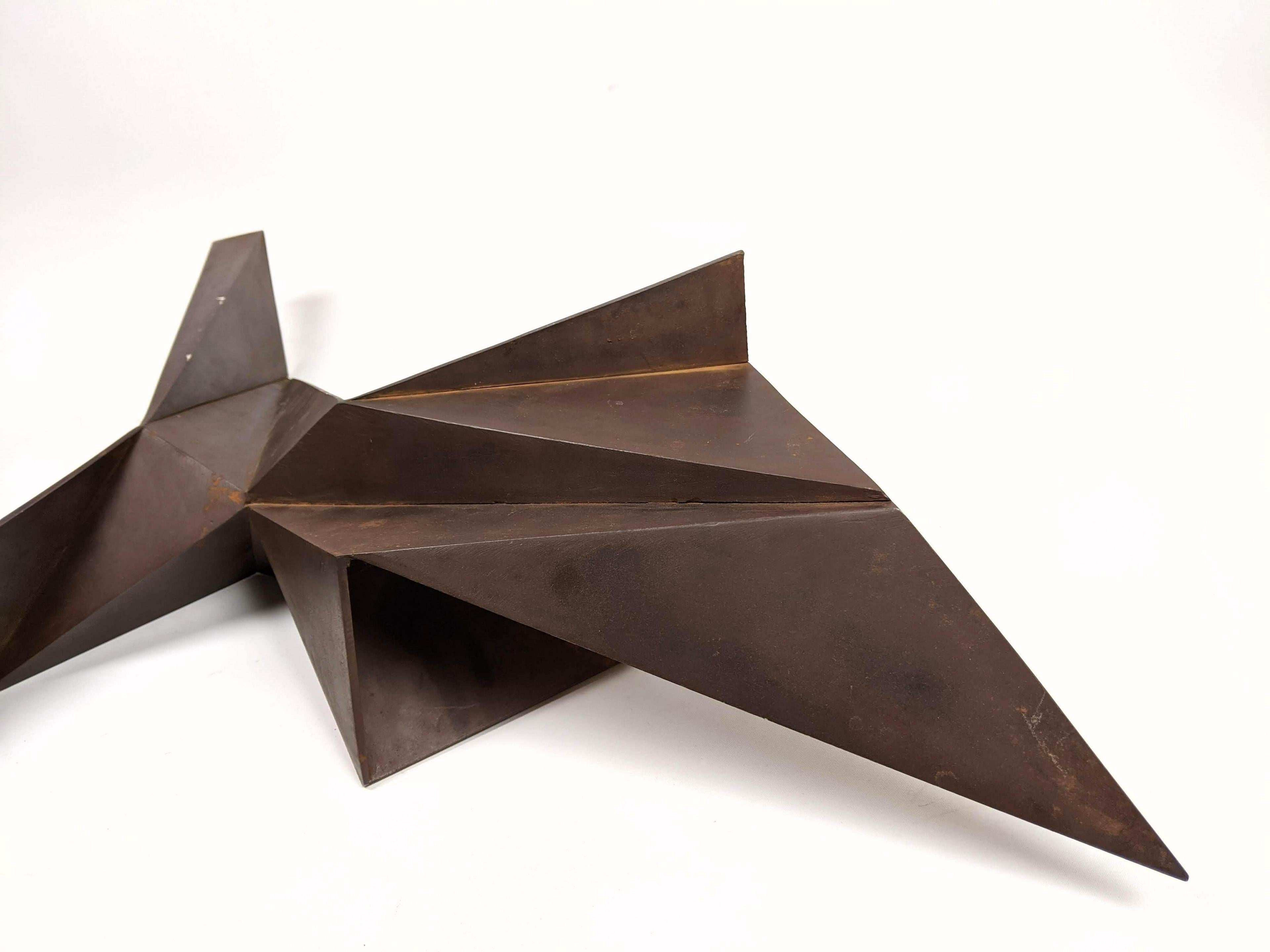 Corten Steel Abstract Geometric Folded Origami Sculpture Gerald DiGiusto  3
