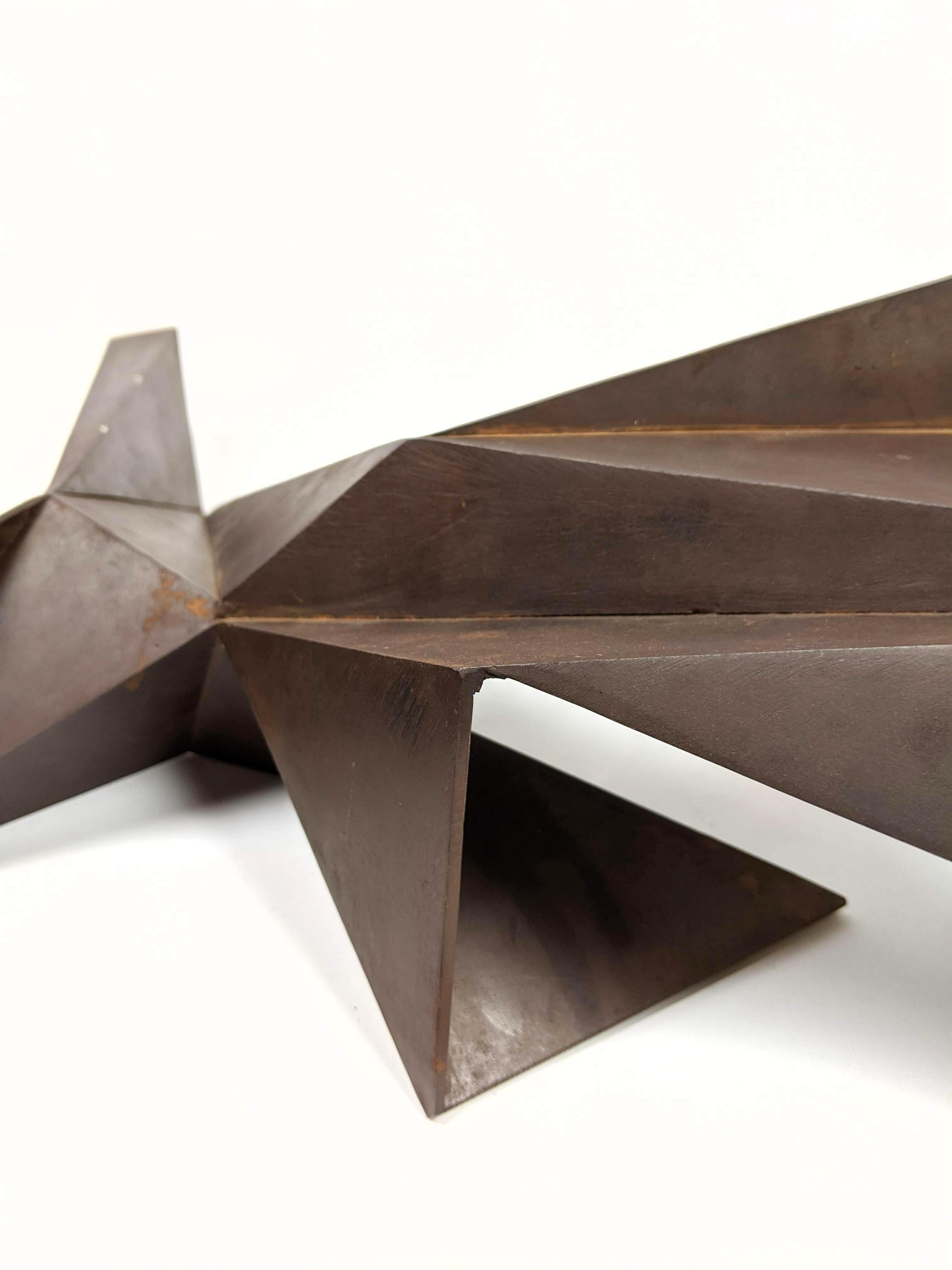 Corten Steel Abstract Geometric Folded Origami Sculpture Gerald DiGiusto  4