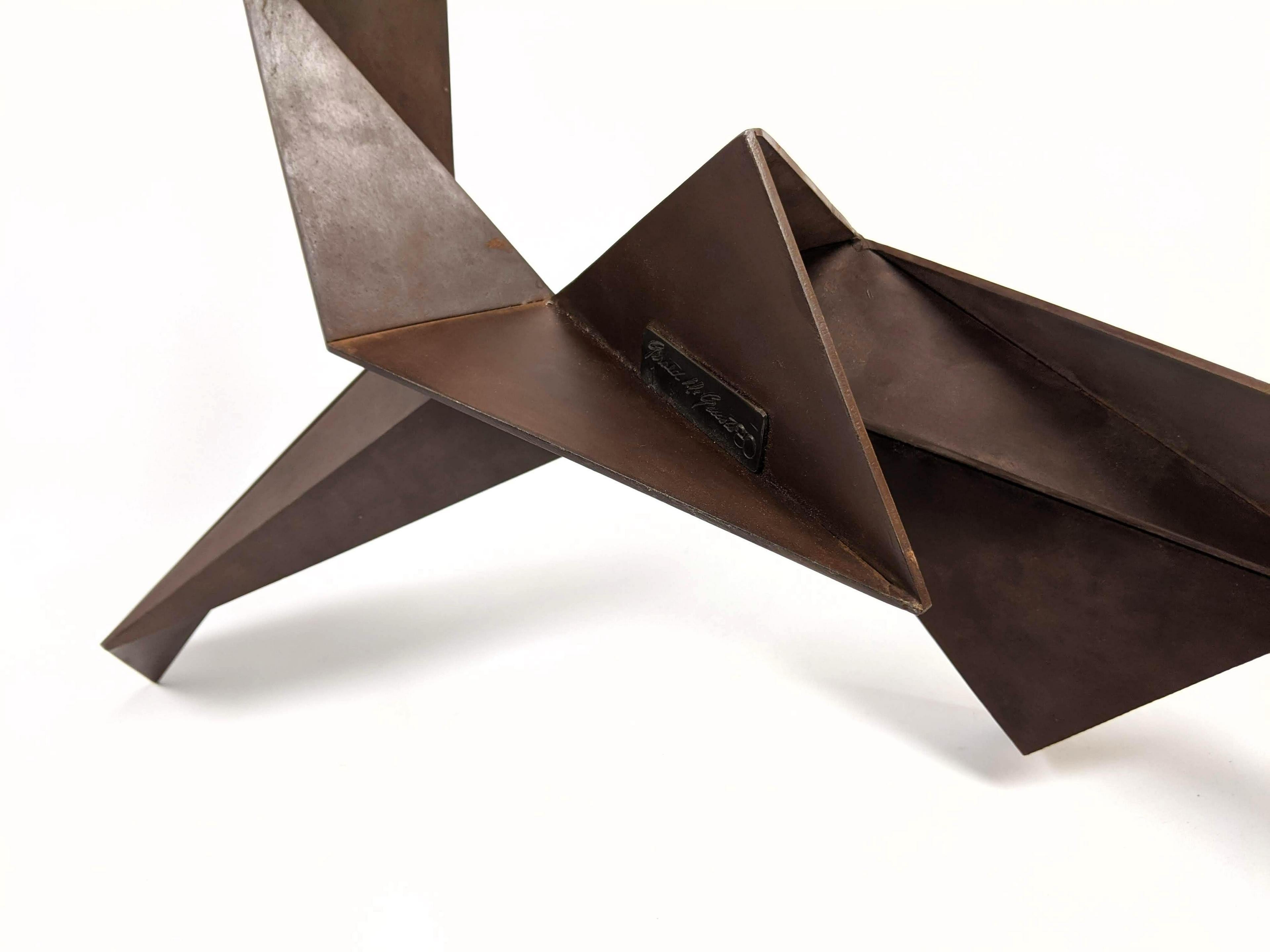 Corten Steel Abstract Geometric Folded Origami Sculpture Gerald DiGiusto  5