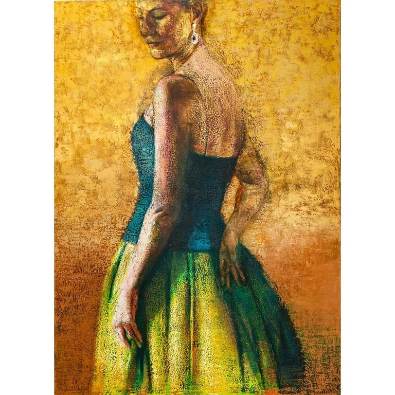 Susan Moore Portrait Painting - Large Scale Oil Painting Elegant Woman Portrait Philadelphia Modernist Feminist