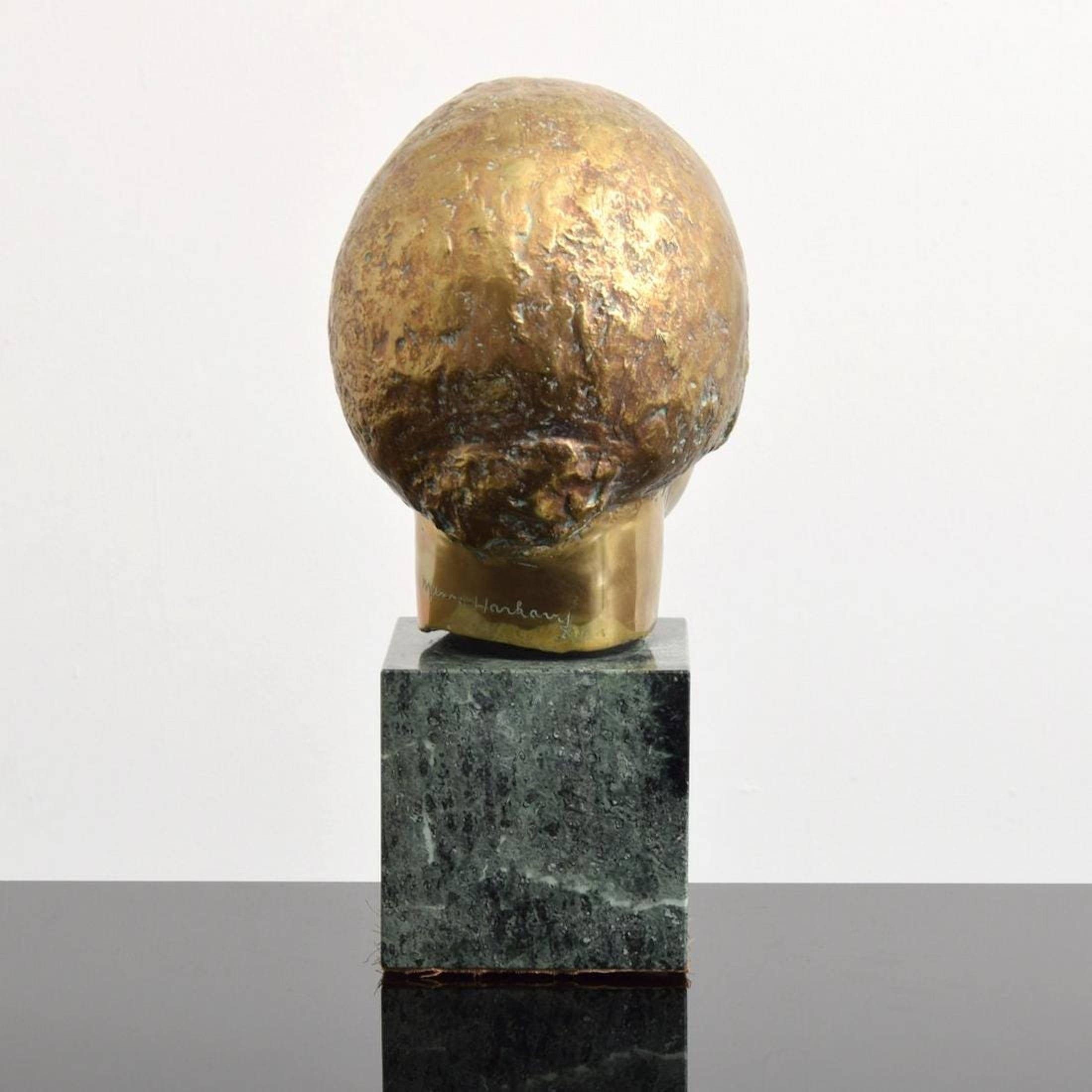 Modernistische Bronze-Skulptur-Porträt, Gertrude Stein von Minna Harkavy, WPA-Künstlerin im Angebot 3