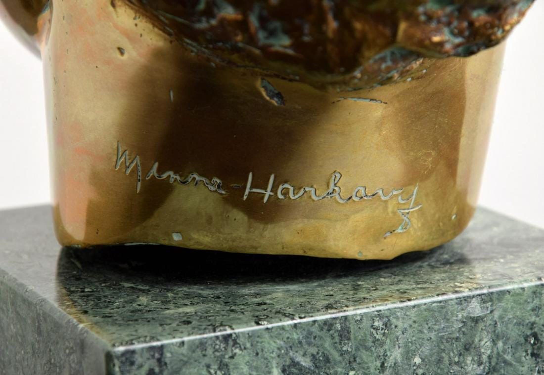 Modernistische Bronze-Skulptur-Porträt, Gertrude Stein von Minna Harkavy, WPA-Künstlerin im Angebot 4