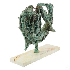 Argentine Modernist Brutalist Abstract Bronze Sculpture Jewish Latin American