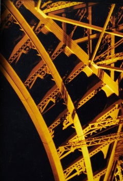 Vintage C Print Gold Color Photograph Eiffel Tower Paris France Cibachrome Photo