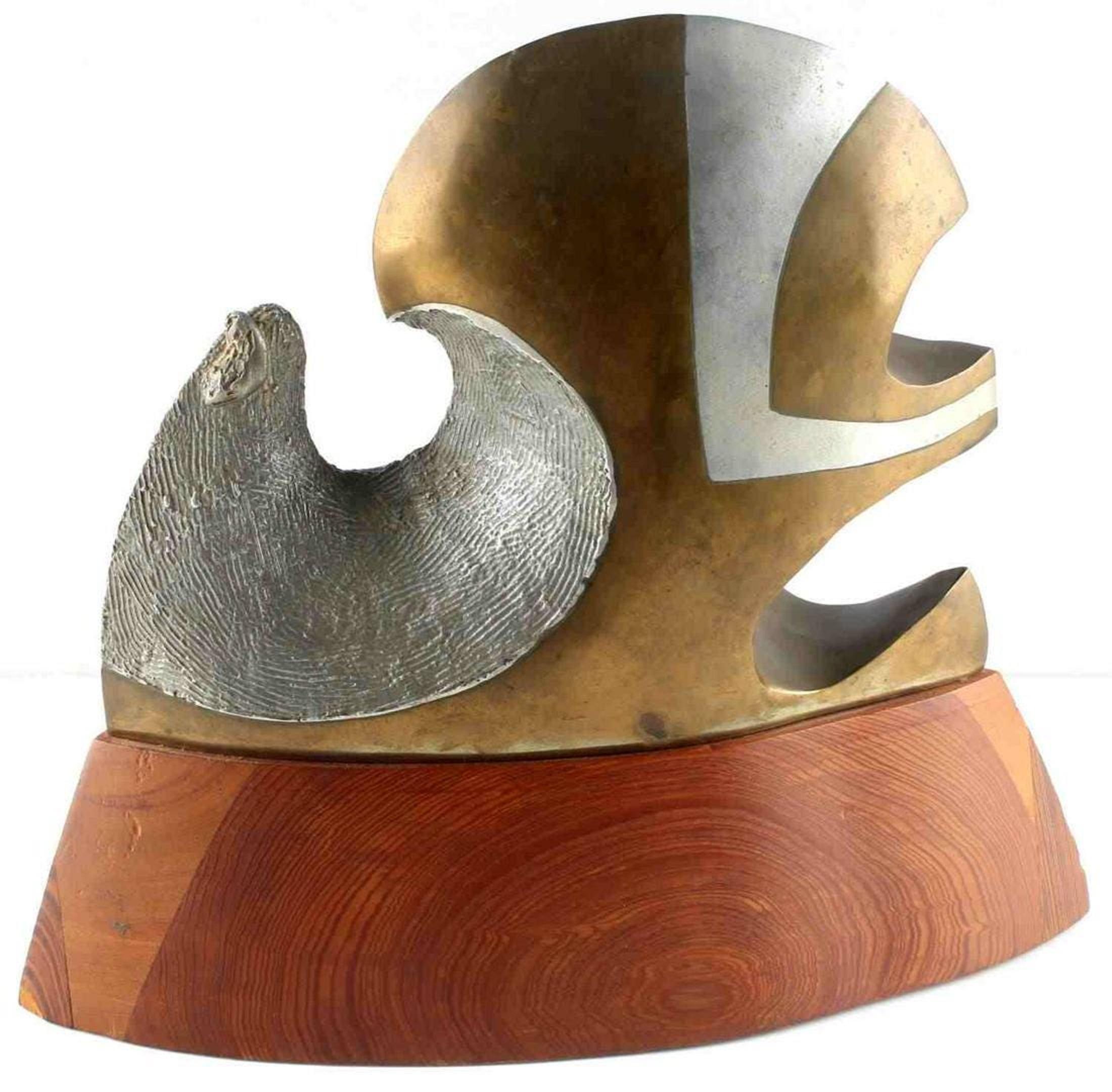 Chester Williams, artiste noir, bronze abstrait, sculpture africaine américaine en bois - Sculpture de Chester Williams 