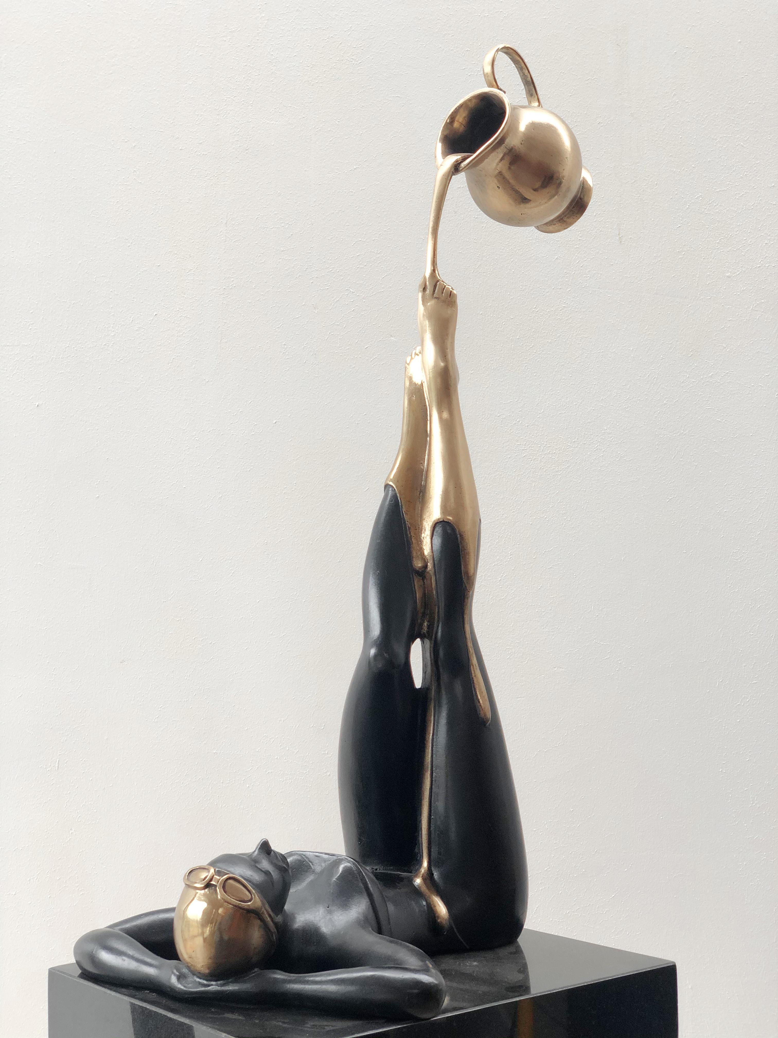 Schokoladenbraunes Mädchen (Zeitgenössisch), Sculpture, von Ignacio Gana