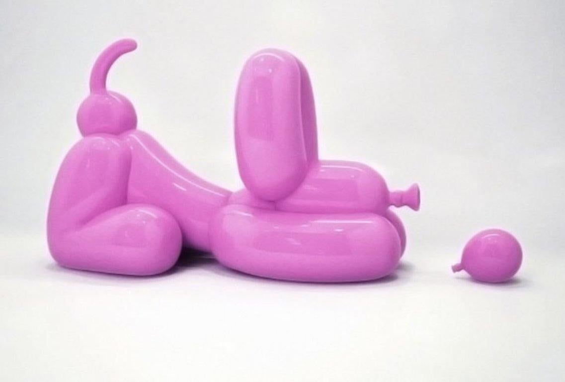 Whatshisname (Sebastian Burdon) Figurative Sculpture - Happy POPek, Pink