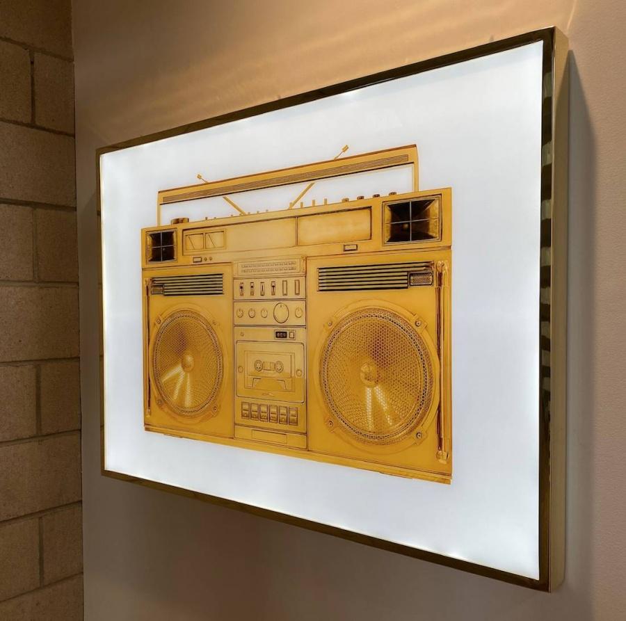 Lyle Owerko
Gold Boombox Lightbox
32.5 x 44.5 x 2.5 inches, Edition of 6 + 1AP
Signed and numbered by artist

Currently on display at Art Angels

Part of the collection 