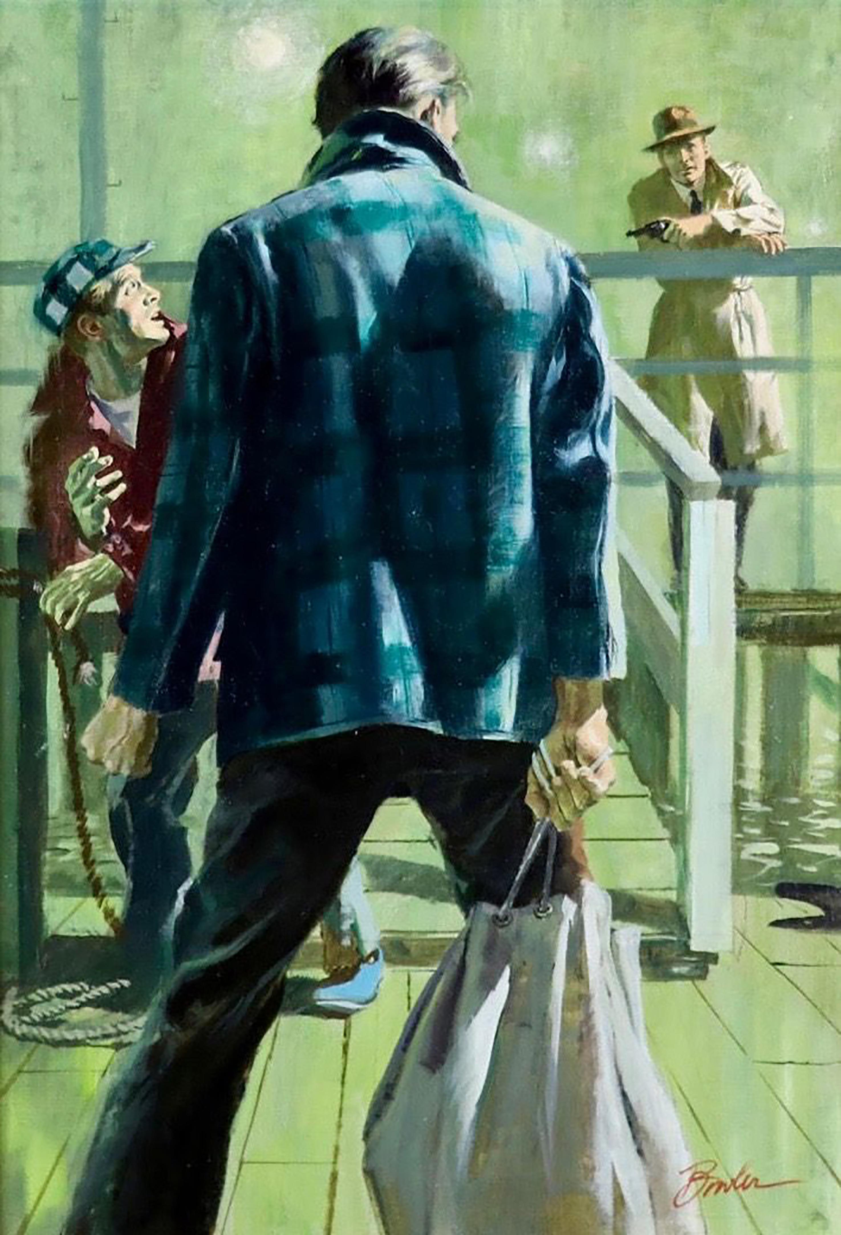 Joseph Bowler Figurative Painting - On the Docks