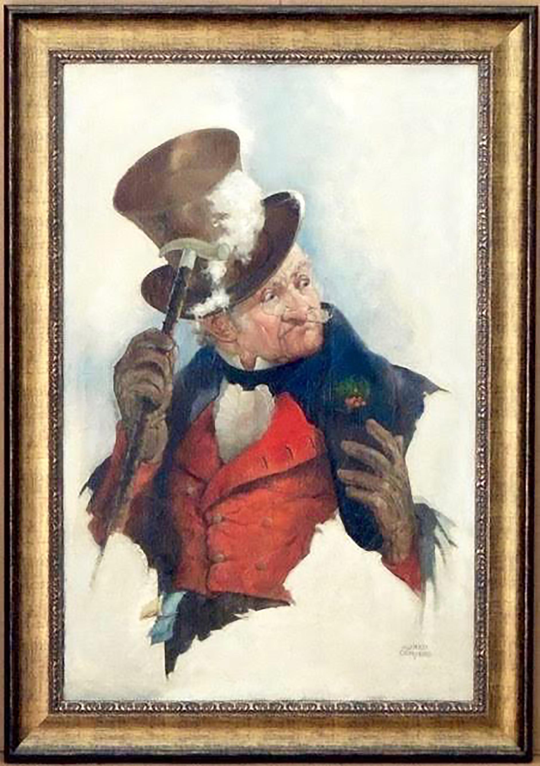 Ebenezer Scrooge, Un canto di Natale - Painting di Alfred Conyers
