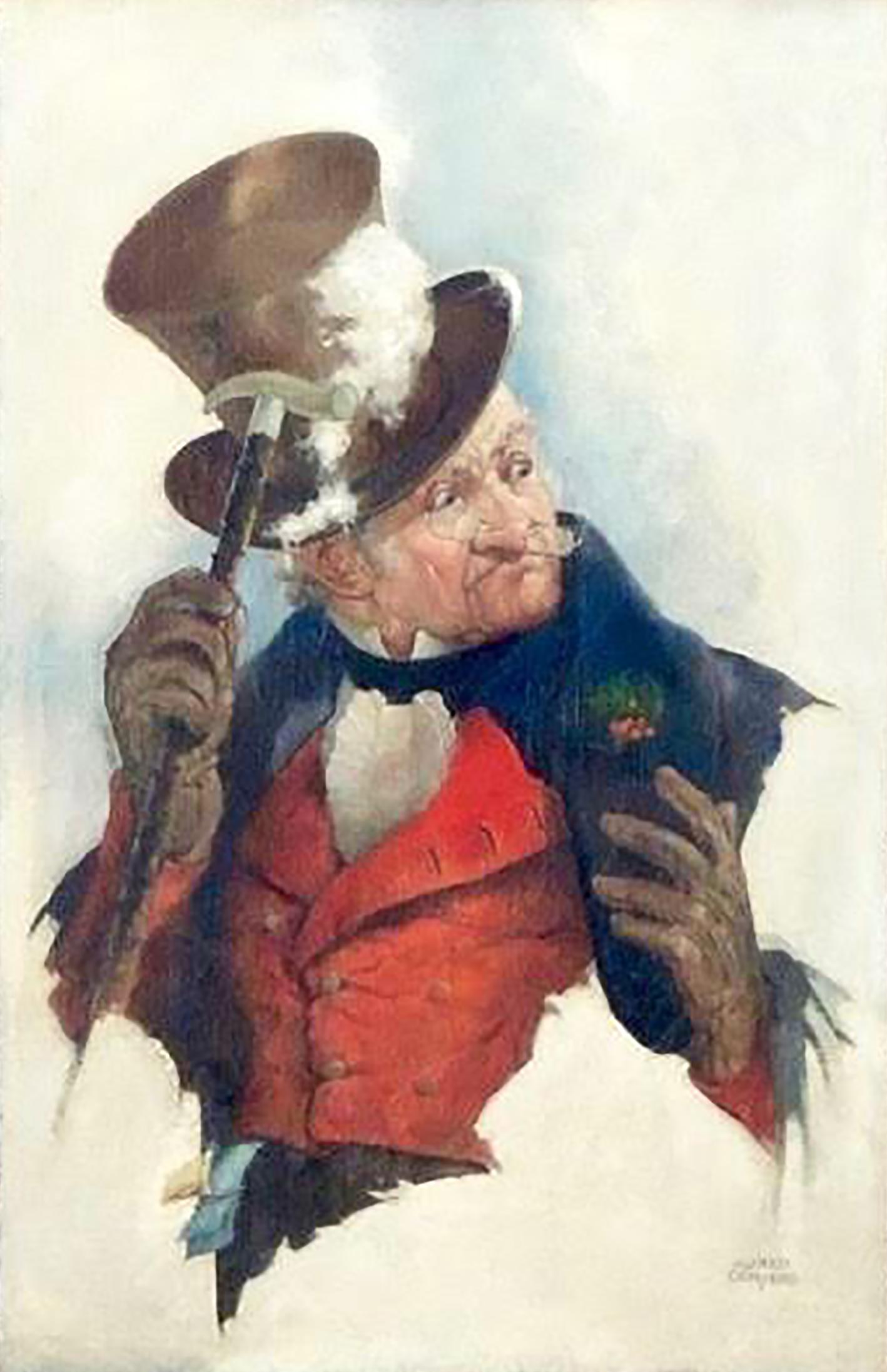 Figurative Painting di Alfred Conyers - Ebenezer Scrooge, Un canto di Natale