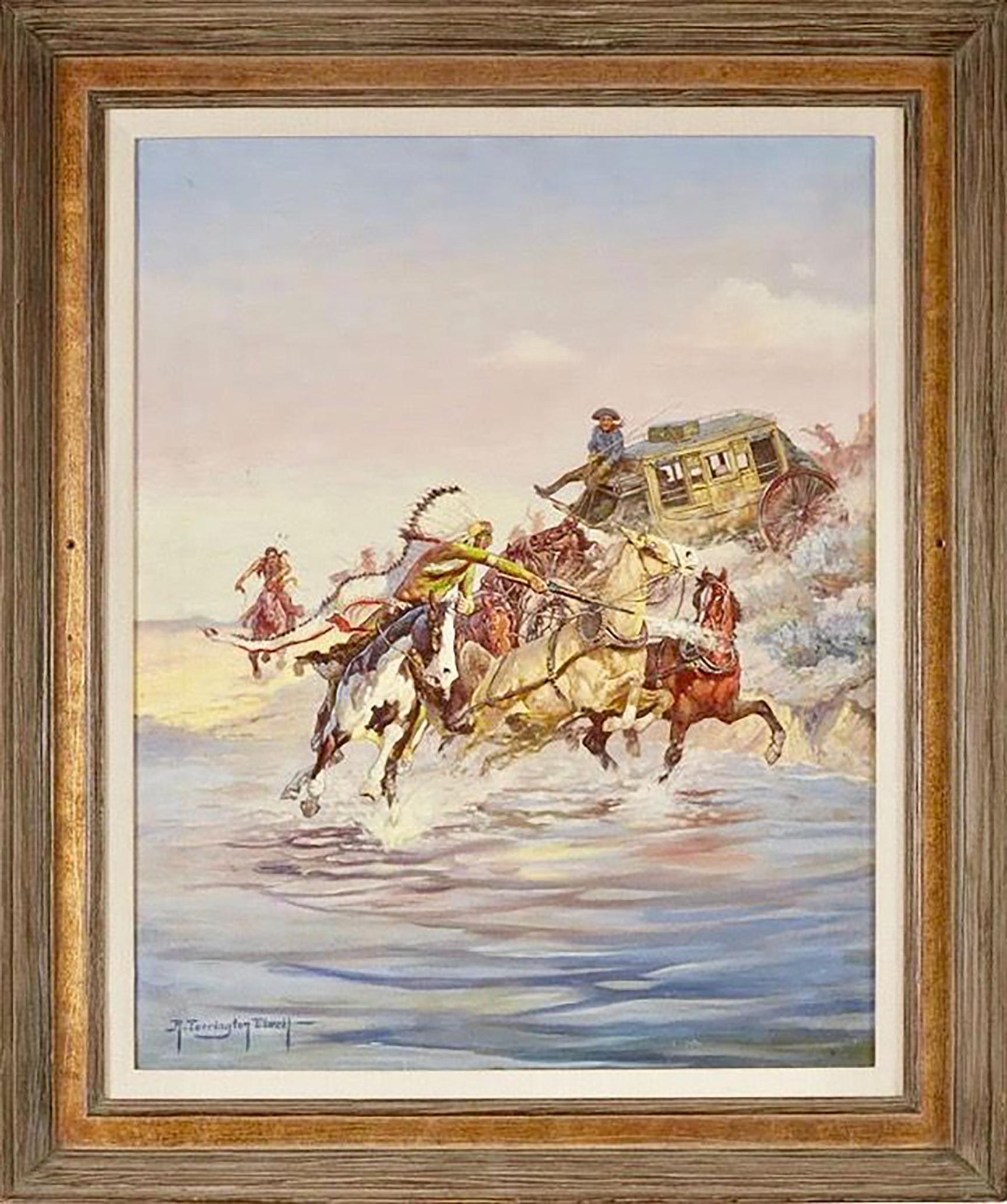 Jack-Knifing The Lead Team - Painting by Robert Elwell
