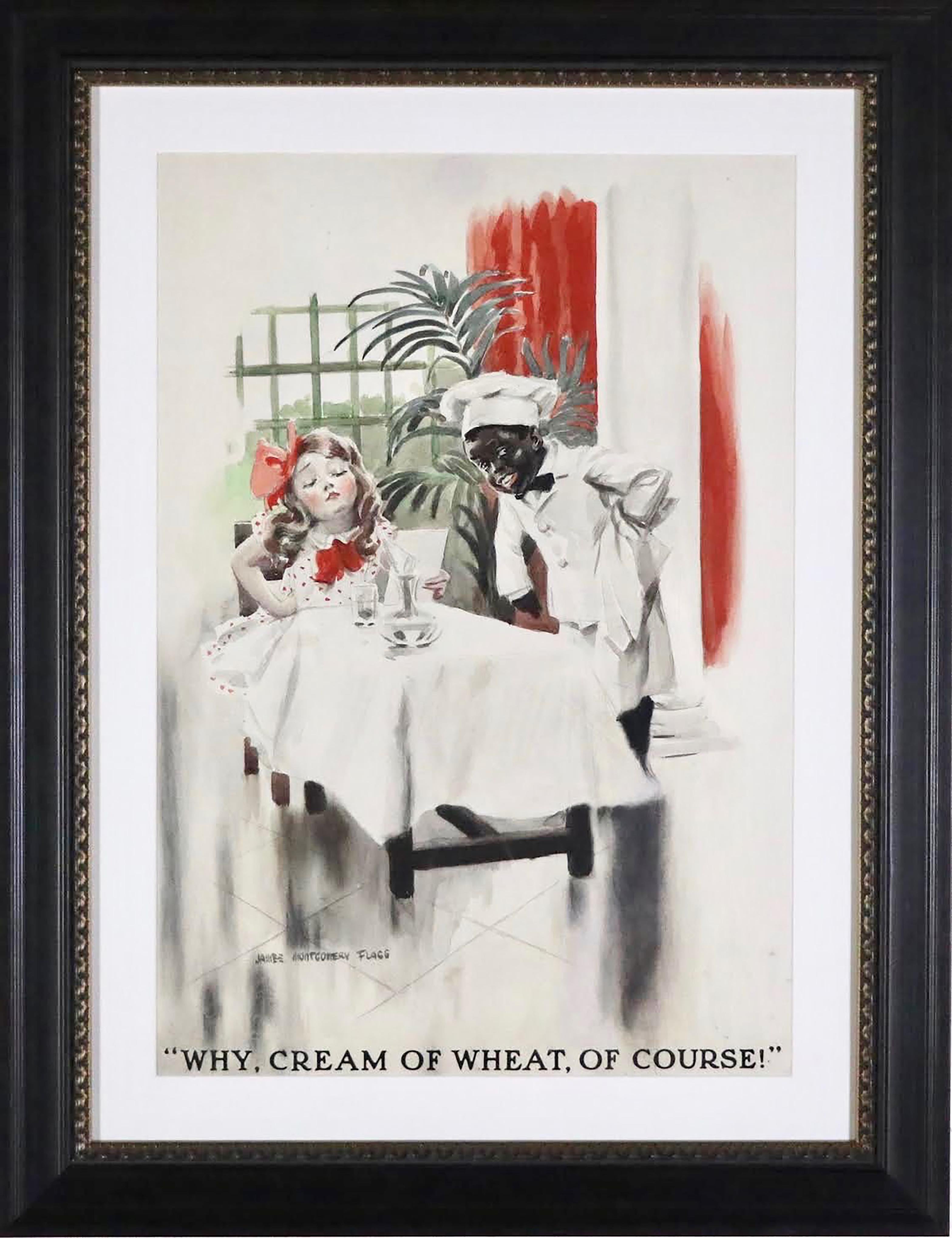 Ad publicitaire Crème de blé - Art de James Montgomery Flagg