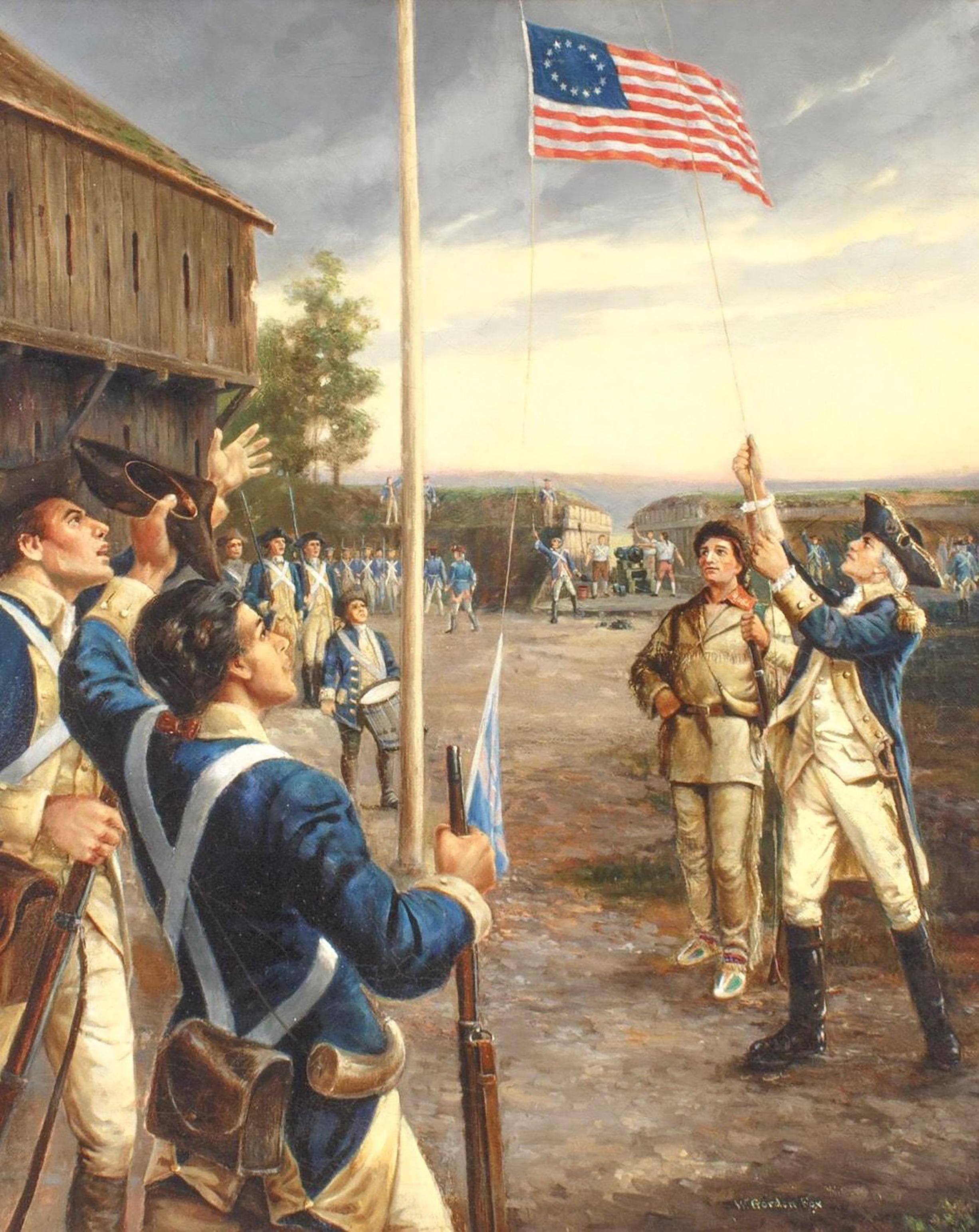 Gordon Fox Figurative Painting - George Washington at Fort Duquense