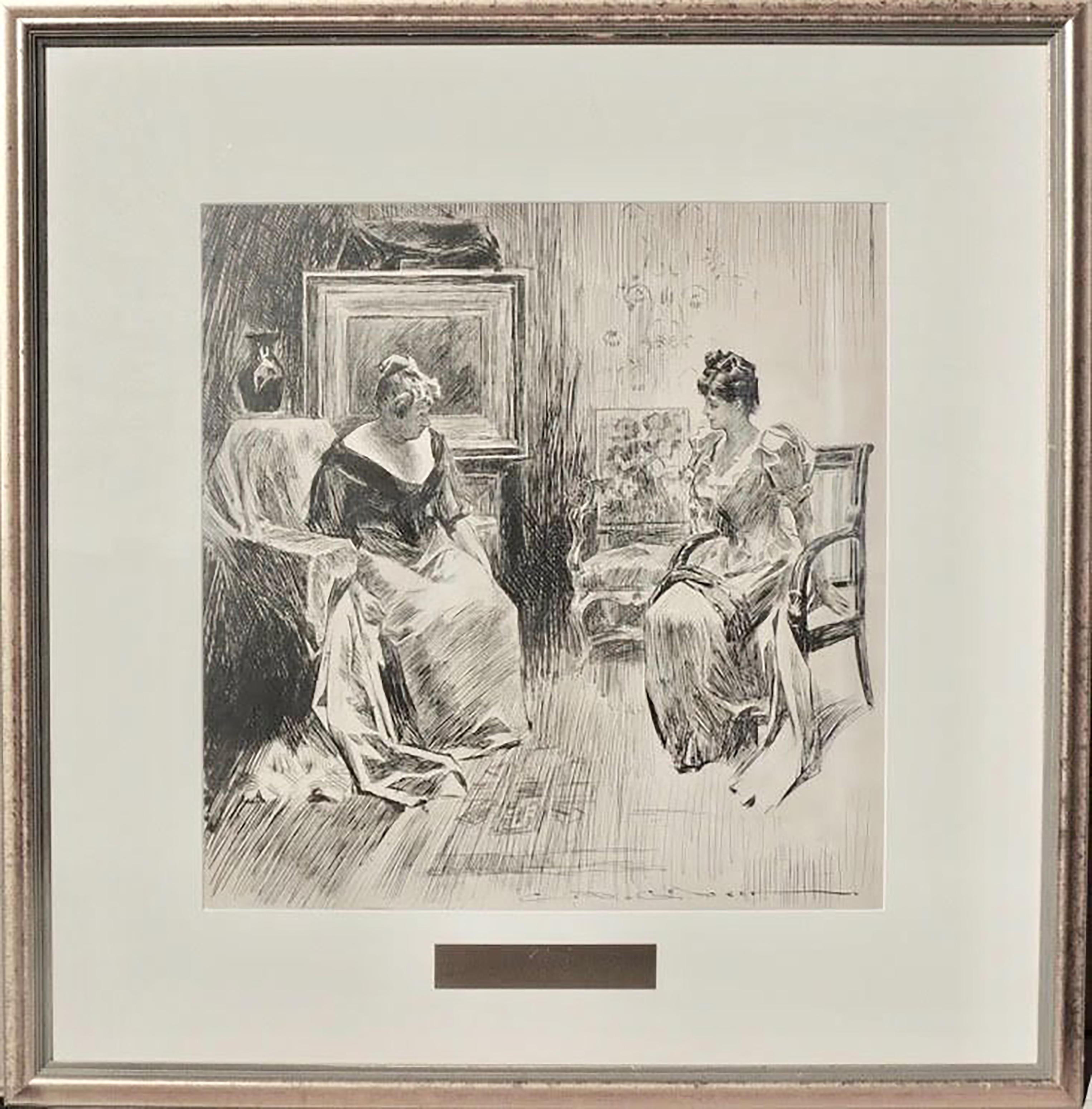 Illustration d'intérieur du magazine Life « A Kind Suggestion » - Art de Charles Dana Gibson