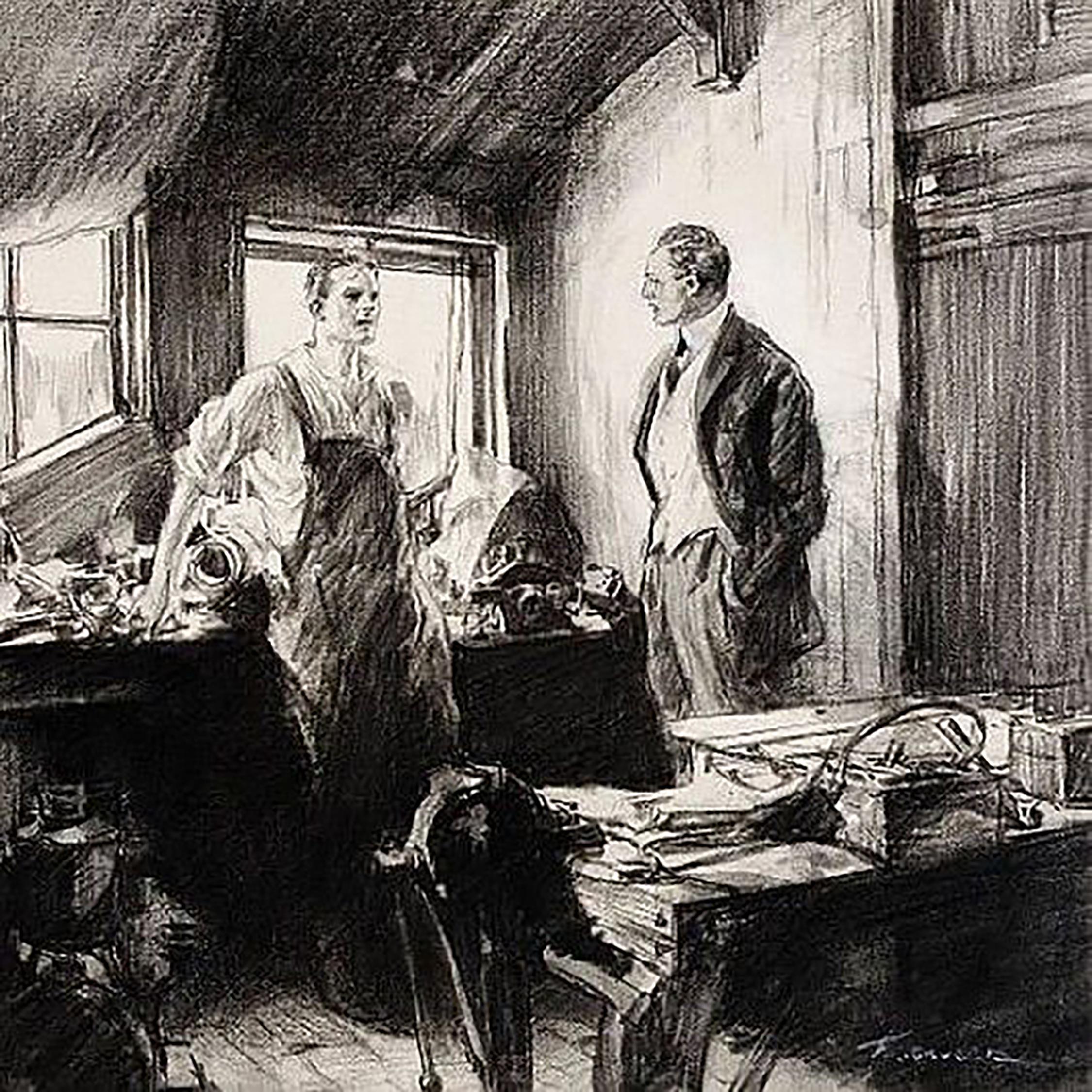 "To the Last Penny" Story Illustration, Saturday Evening Post, 1916 - Mixed Media Art by Frederic Gruger