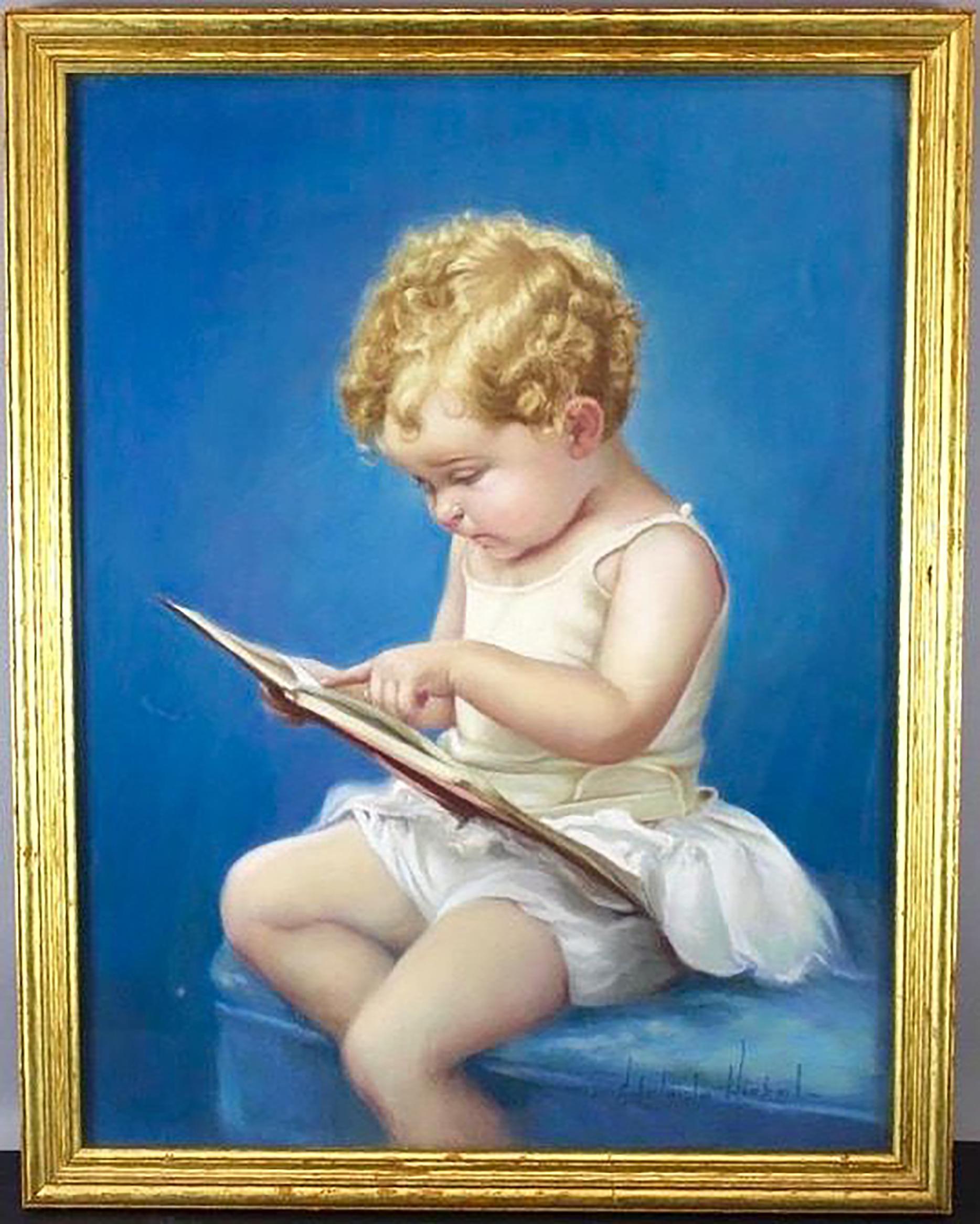 Young Girl Reading a Book - Art by Adelaide Hiebel