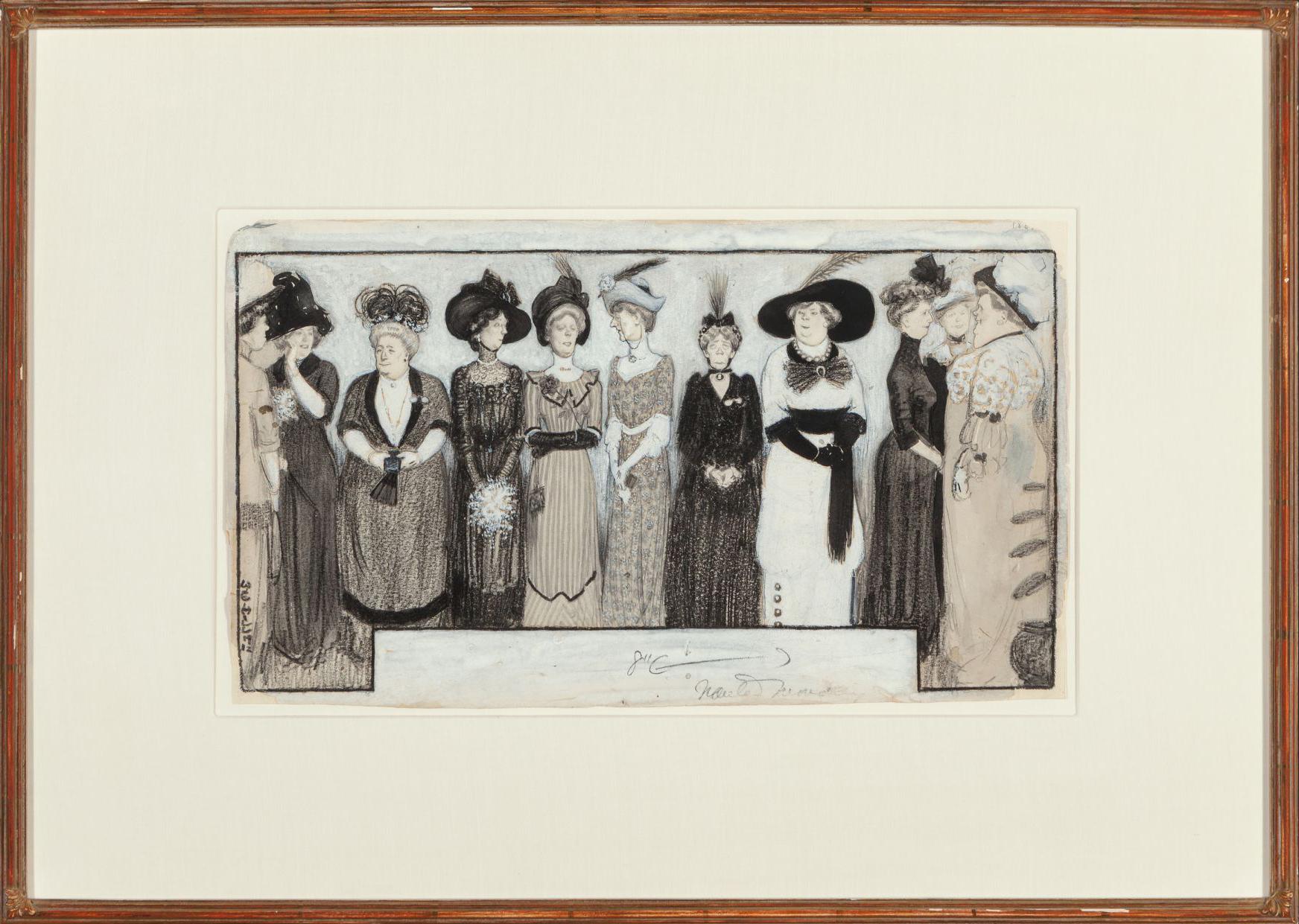 The Height of Fashion, 1912 (Grau), Figurative Art, von William E. Hill