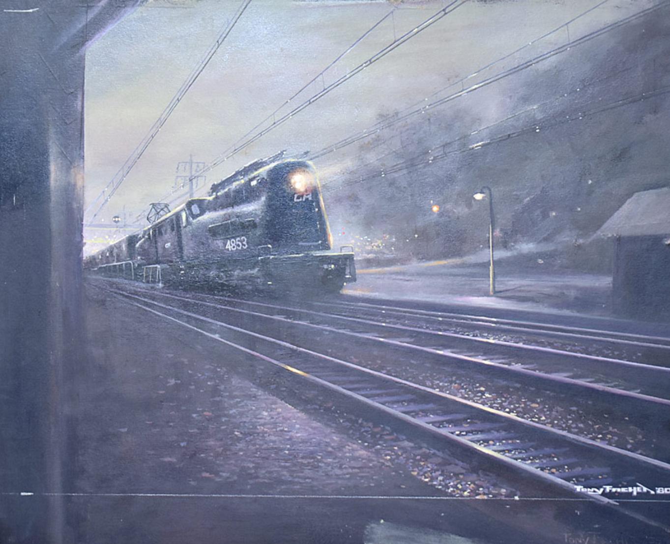 Figurative Painting de Tony Fachet - CA 4853 Tren de noche
