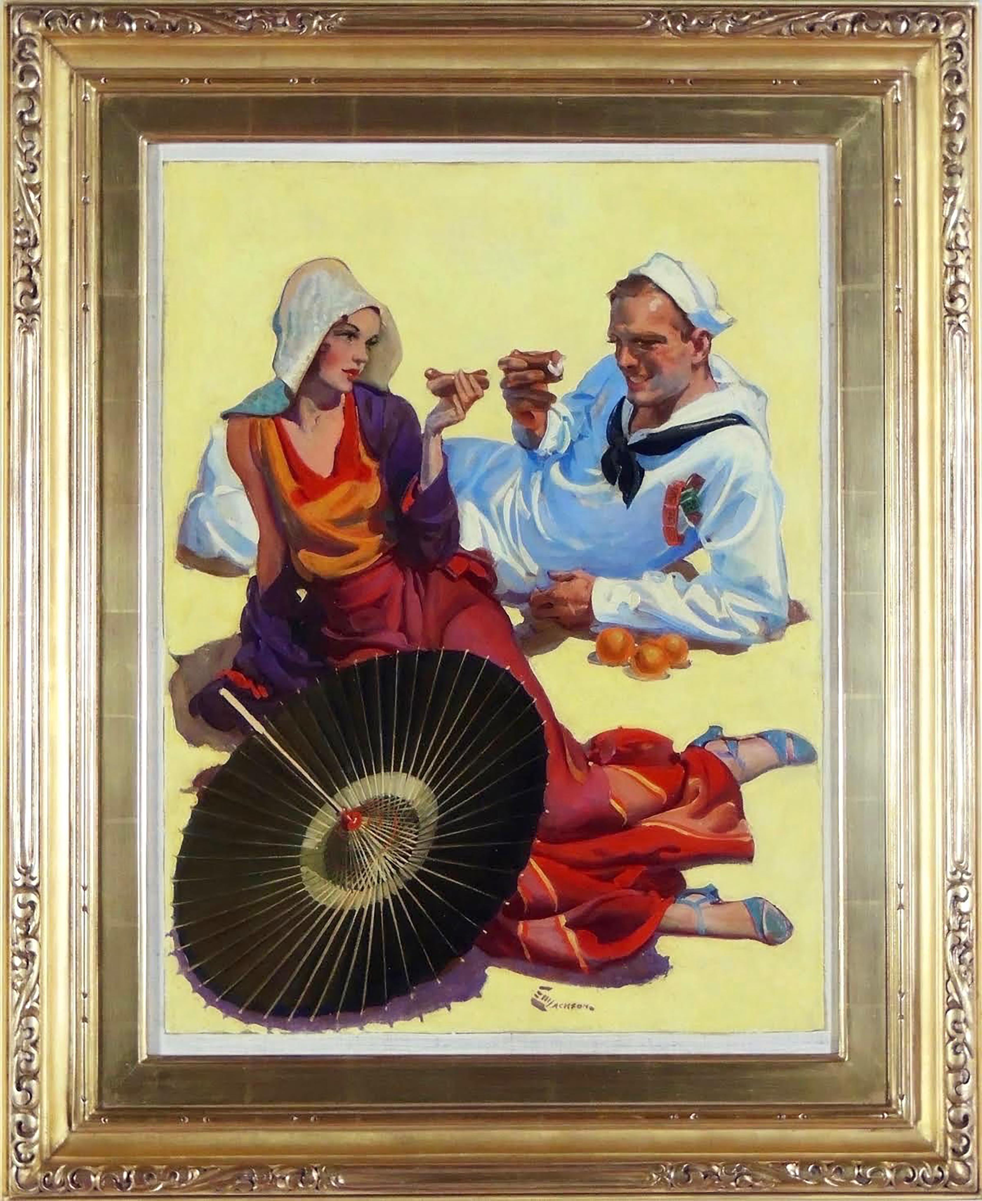 Shore Leave, Saturday Evening Post Cover, August 1931 - Painting by Elbert McGran Jackson