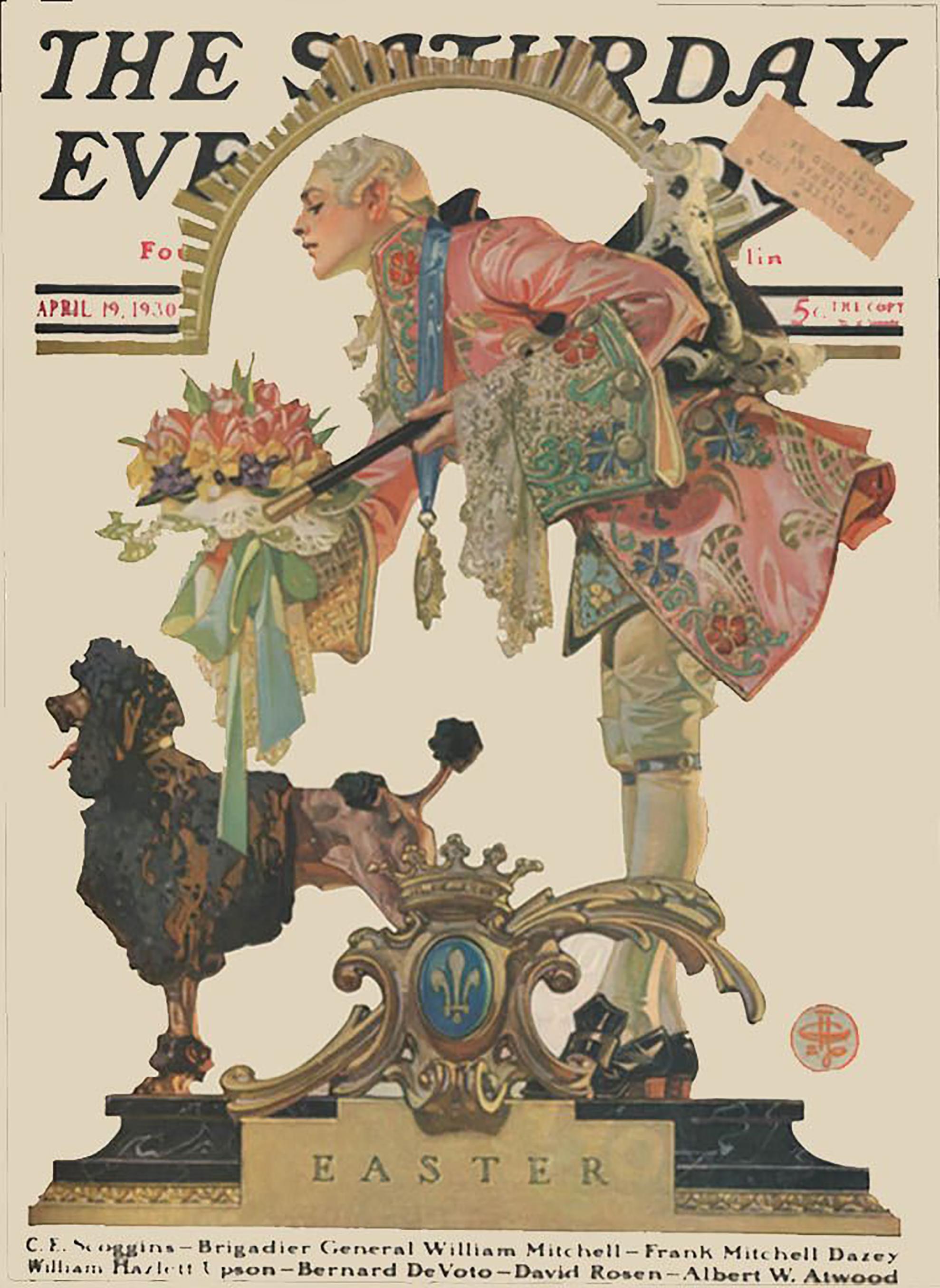 Pasqua, copertina del Saturday Evening Post 19 aprile 1930 - Figurative Art Grigio di Joseph Christian Leyendecker
