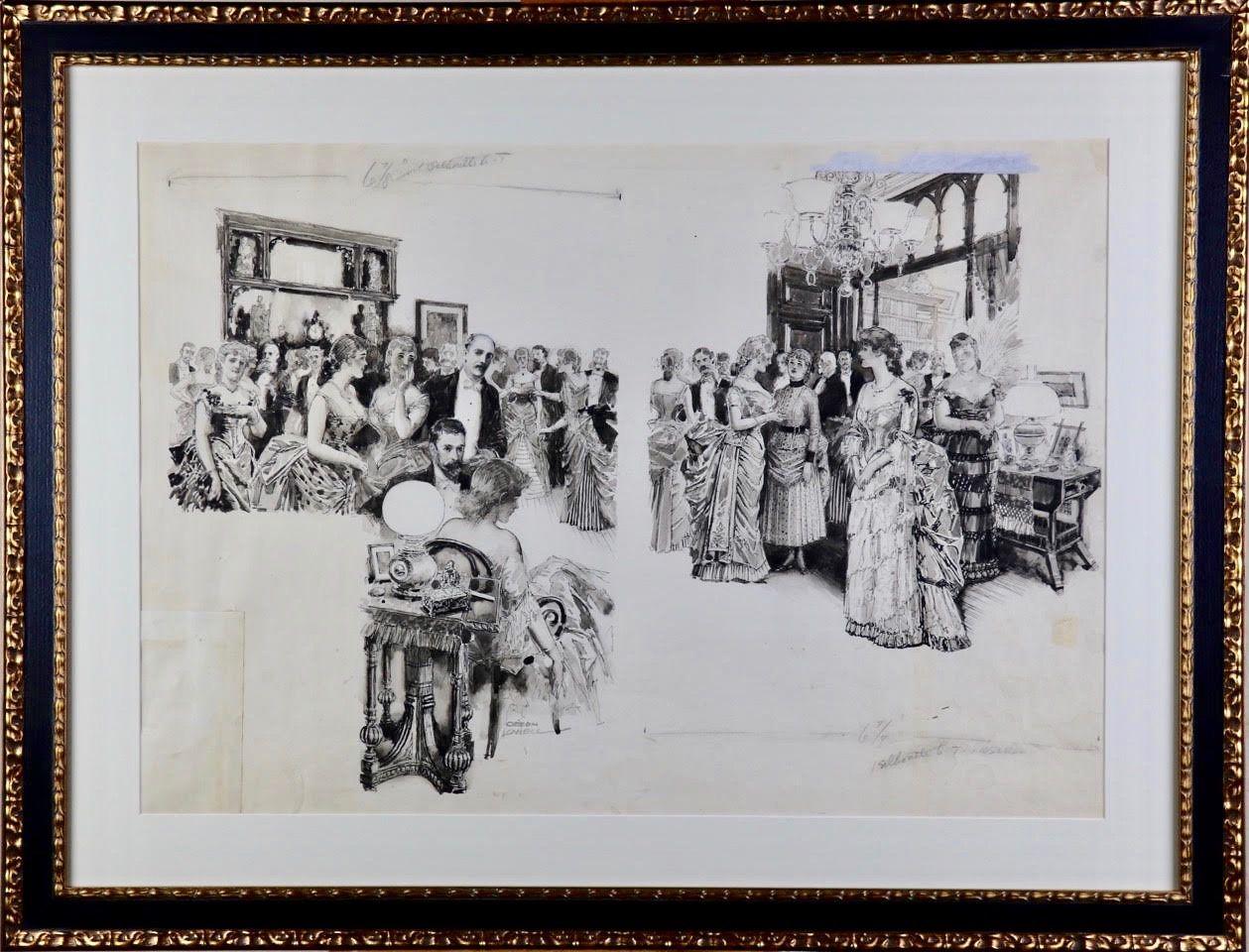 Social Gathering, soziales Zusammentreffen – Art von Orson Byron Lowell