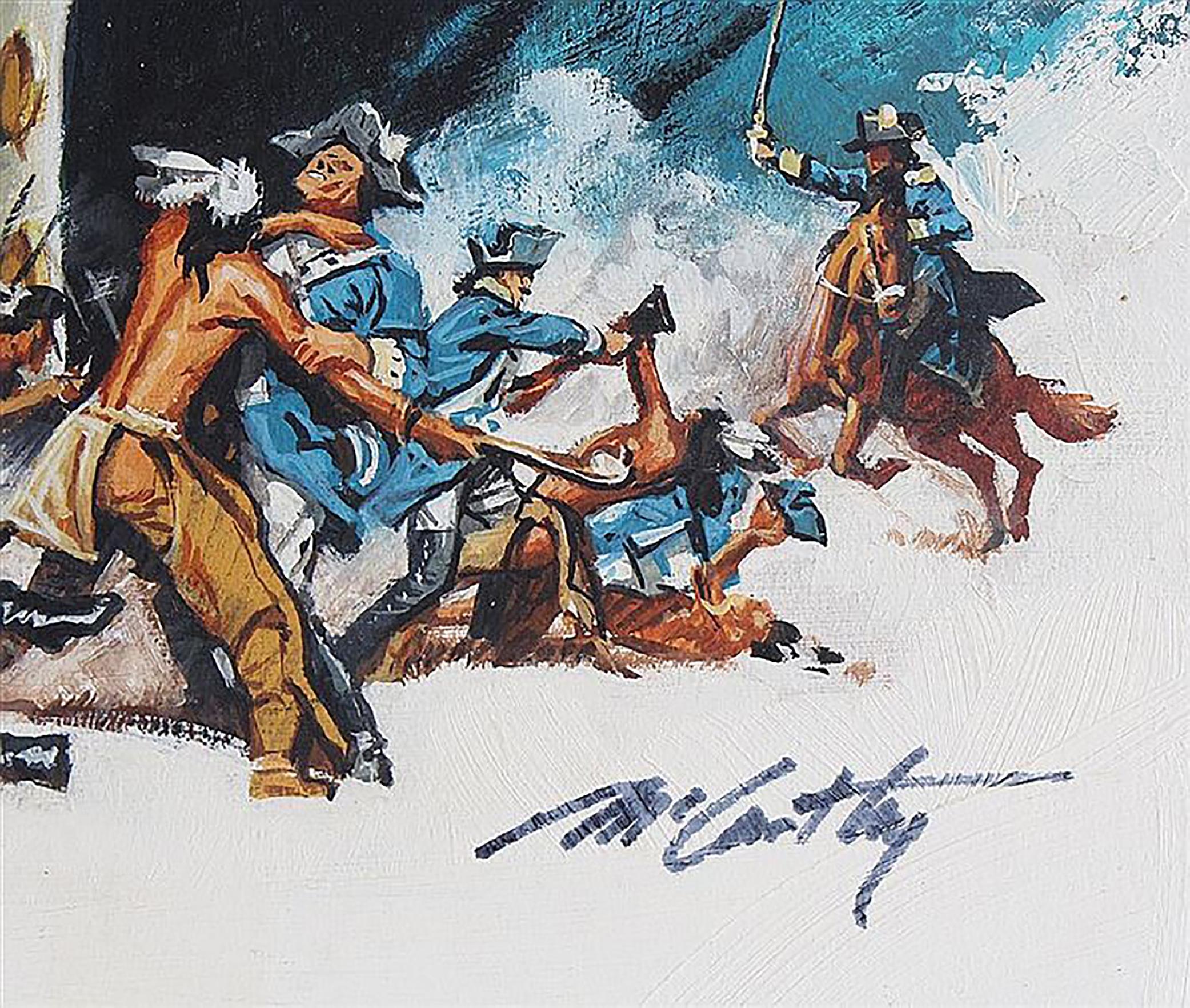 A Few Painted Feathers, Original Paperback-Büchercoverillustration mit Federn (Grau), Figurative Painting, von Frank McCarthy