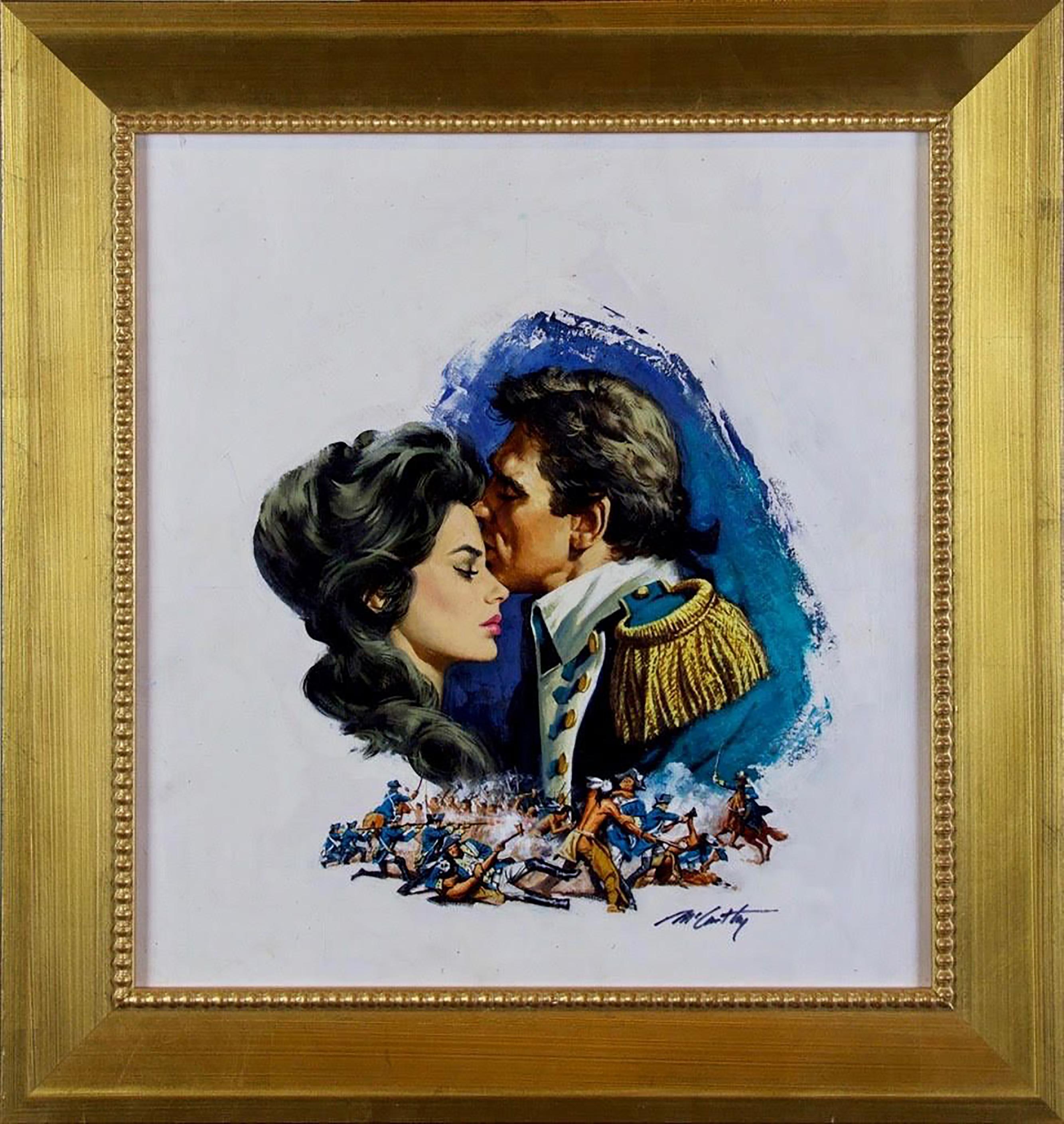 A Few Painted Feathers, Original Paperback-Büchercoverillustration mit Federn – Painting von Frank McCarthy