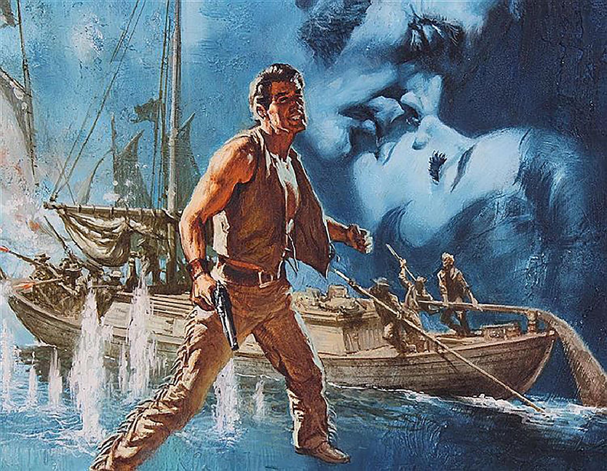 I Diavoli del Fiume - Figurative Painting Viola di Frank McCarthy